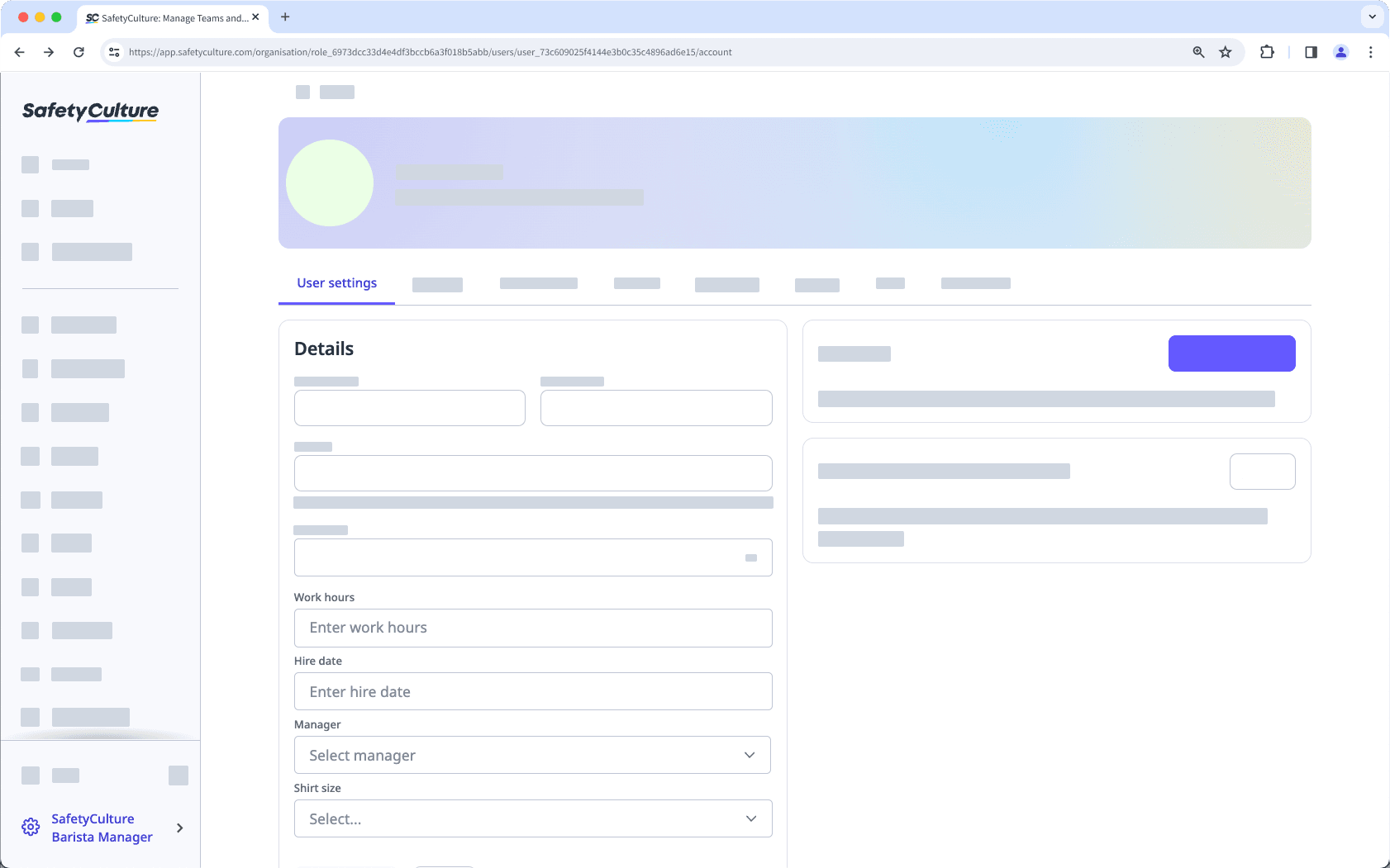 Manage your user's details with user fields via the web app.