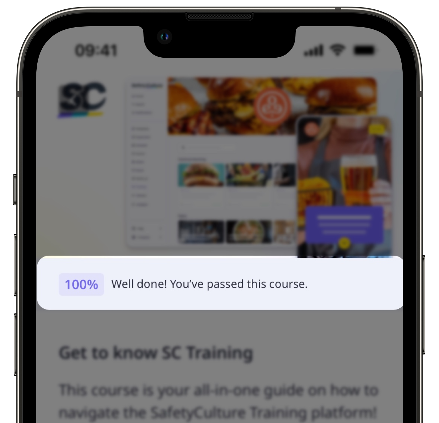 A sample course showing a progress bar on the mobile app