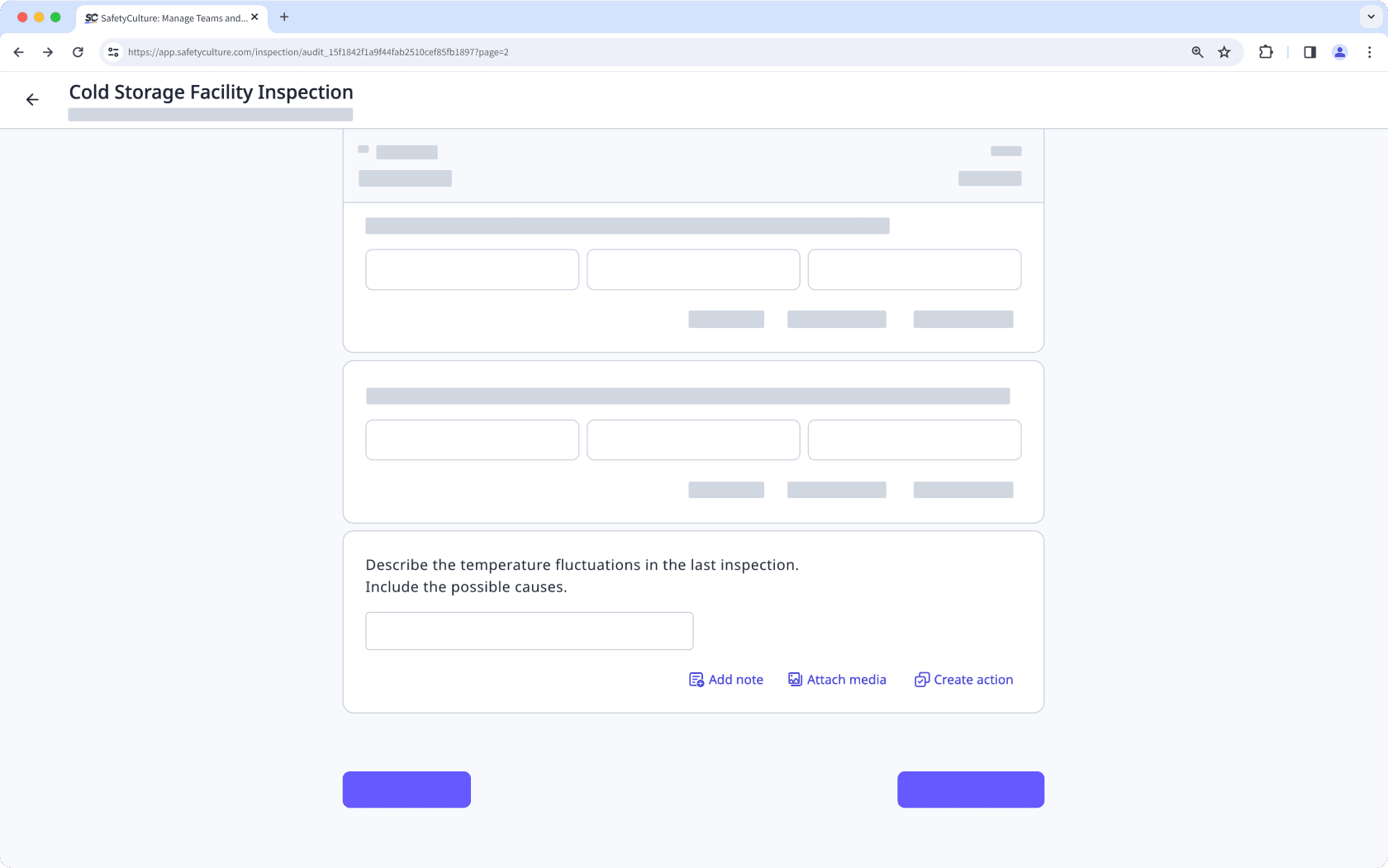 Example of using a line break within a question in an inspection via the web app. 