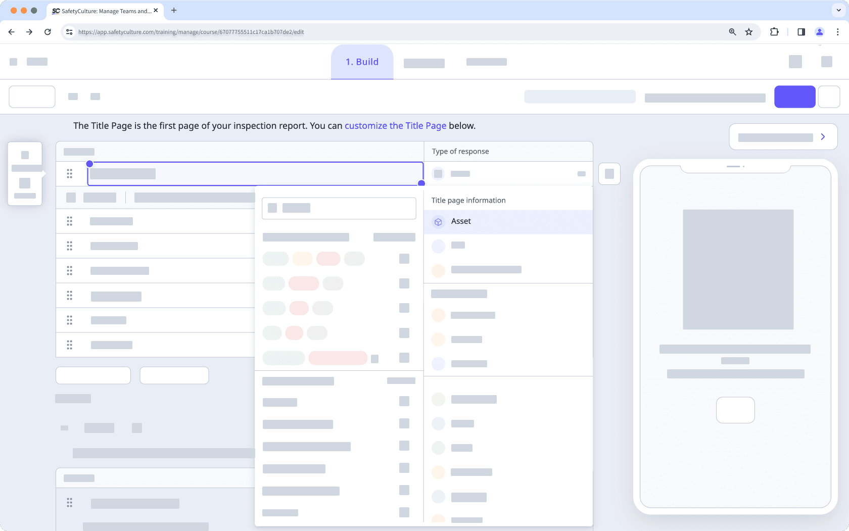 Asset response type in the Template Editor via the web app.