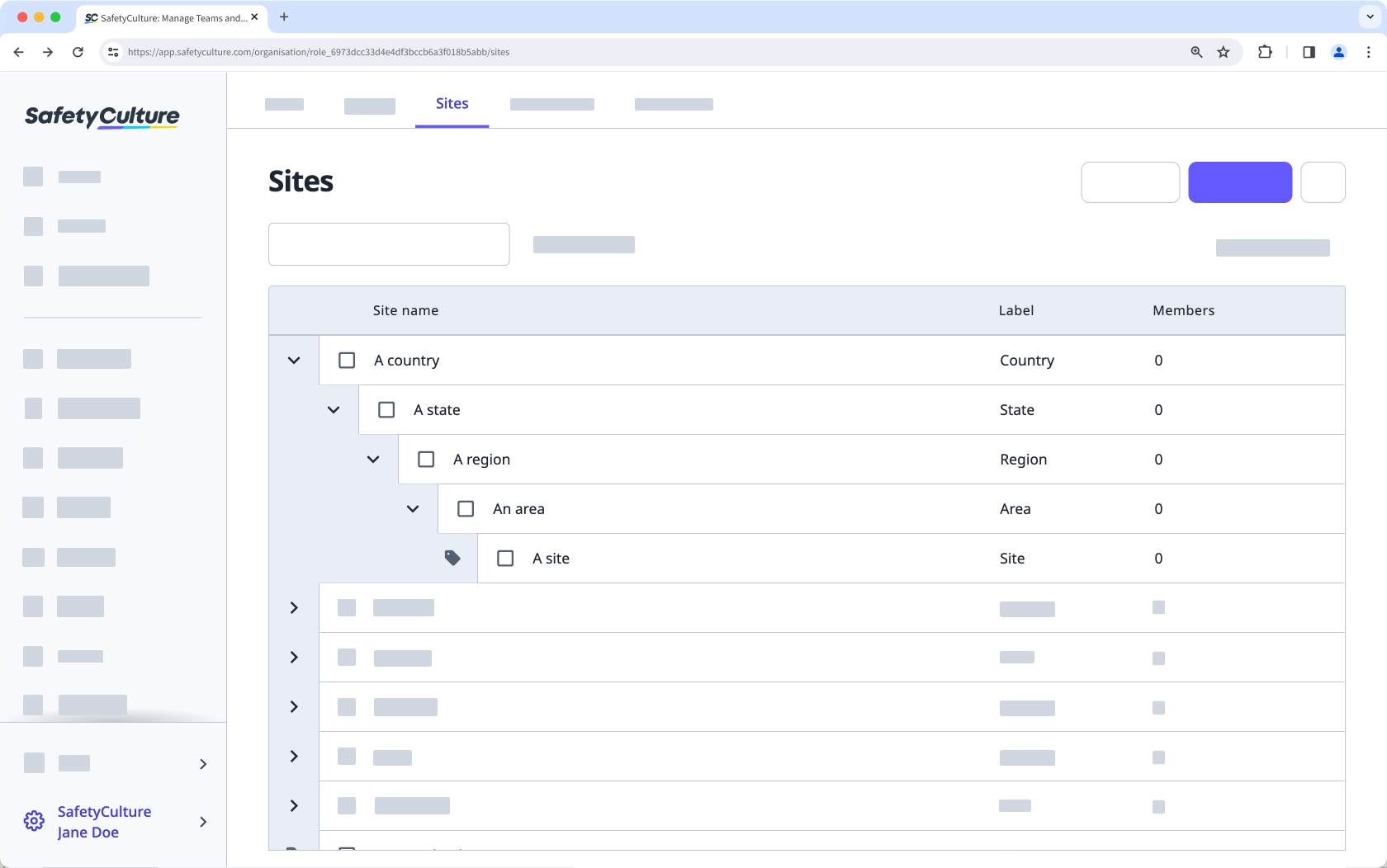 View site hierarchy via the web app.