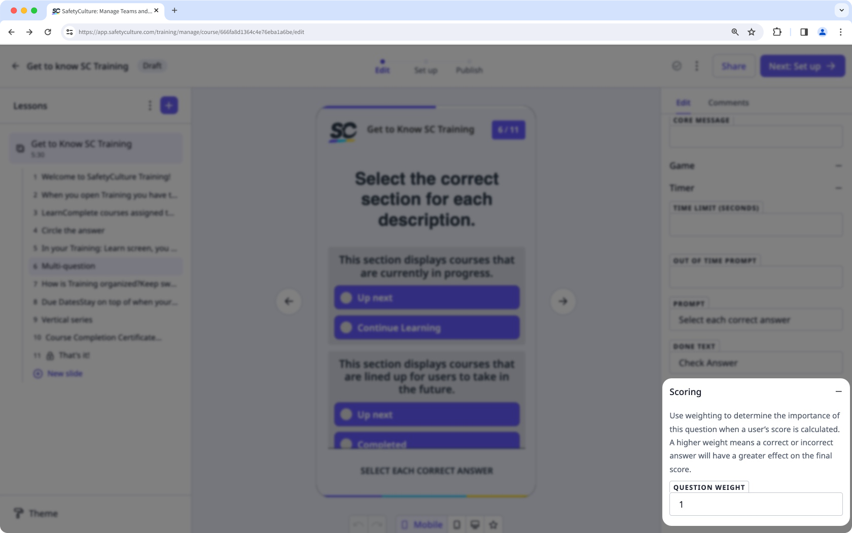 Manage course scoring via the web app.