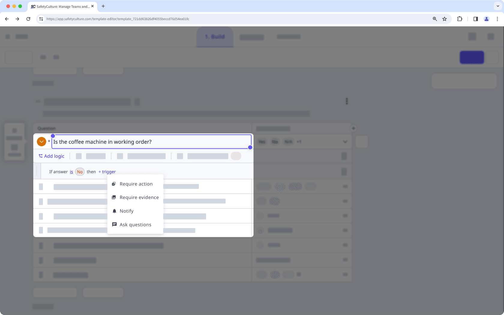 Add a logic field to your question via the web app.