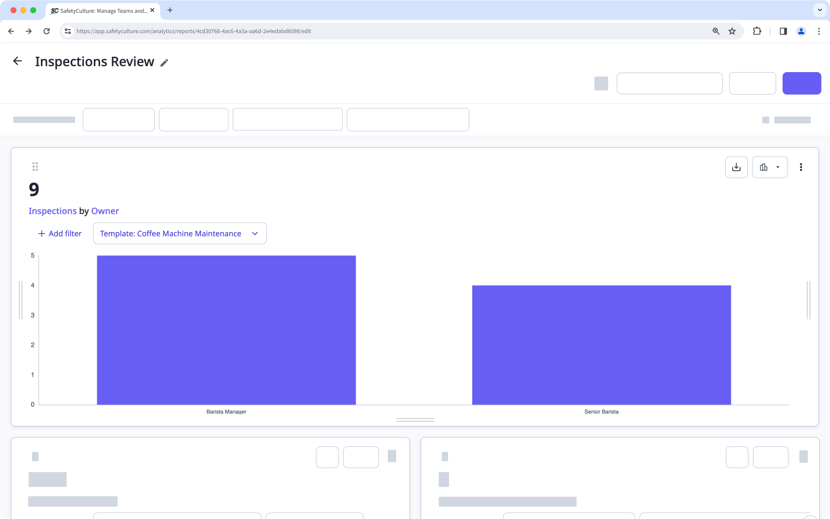 Visualize your data by using the column chart type via the web app.