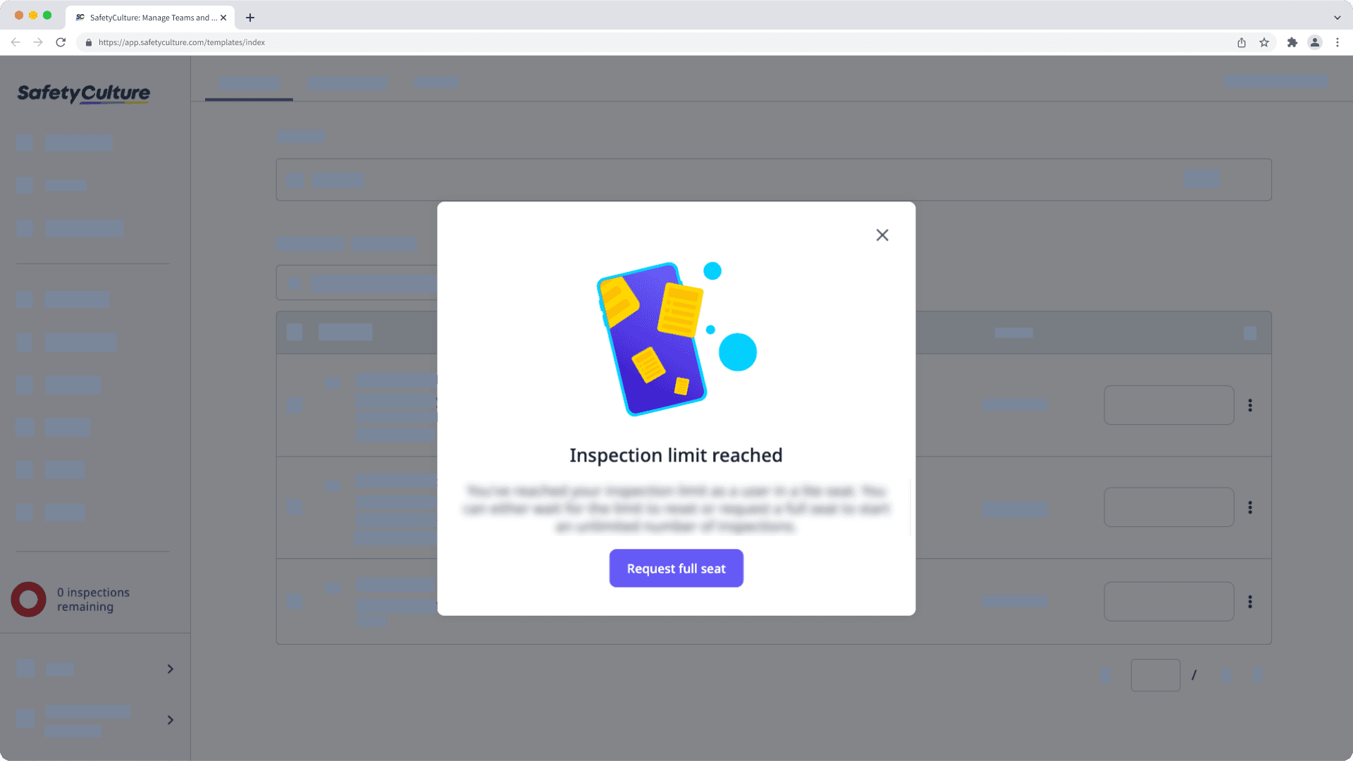 Request a full seat via the web app.