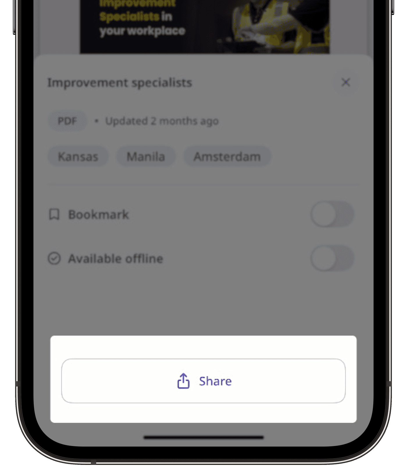 Partager un fichier dans Documents via l'application portable