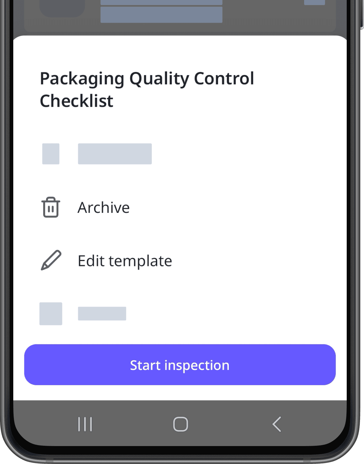 Check template access level via the mobile app (Android).