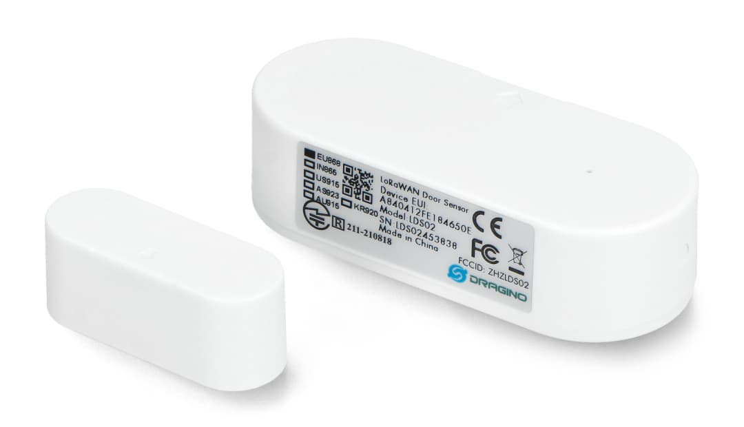 El sensor de apertura y cierre Dragino LDS02.