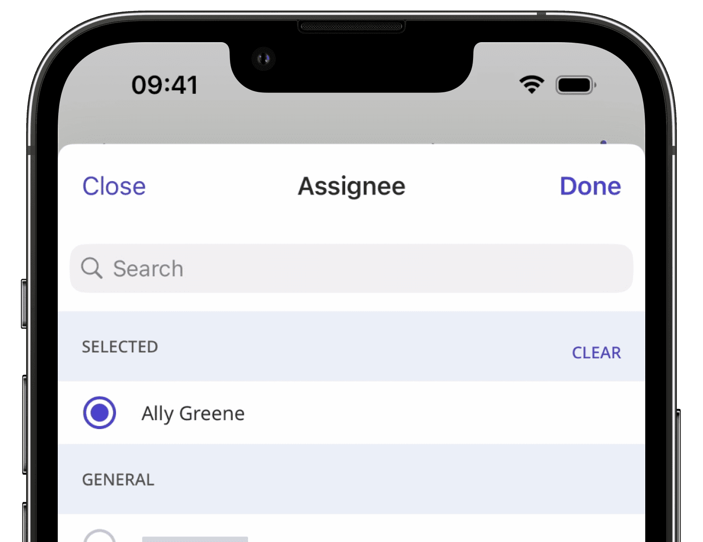 Unassign an issue via the mobile app.