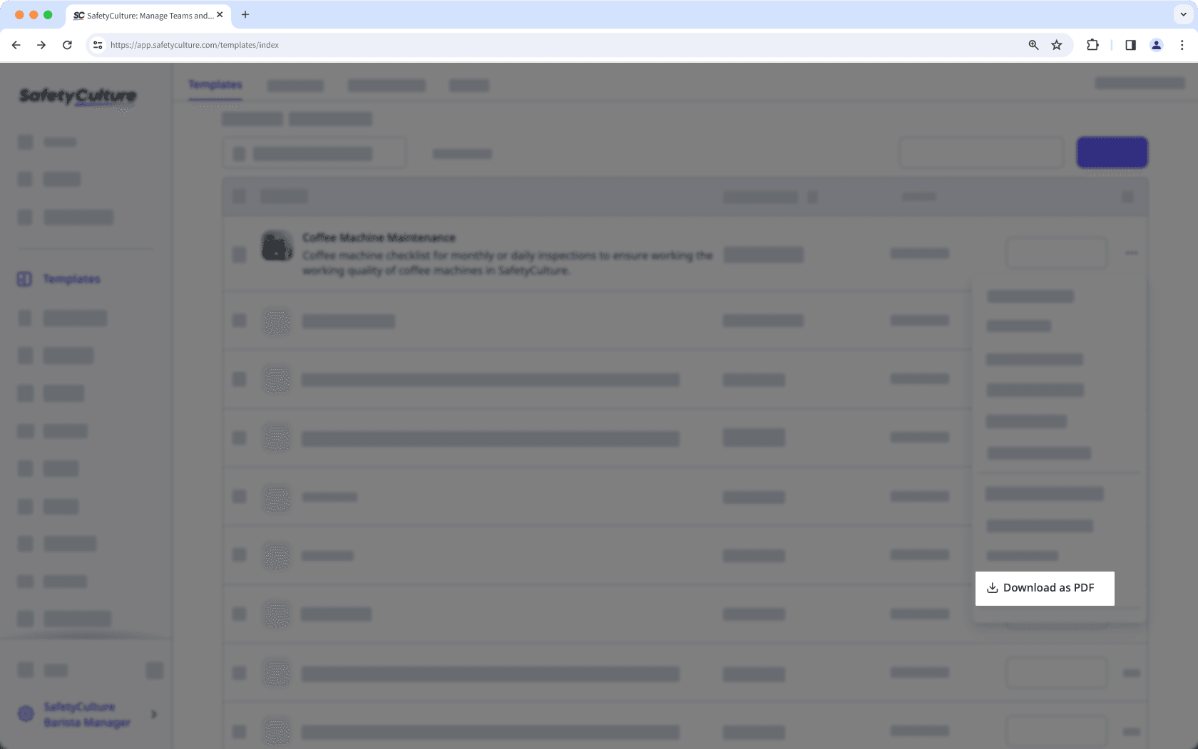 Download a template as PDF via the web app.