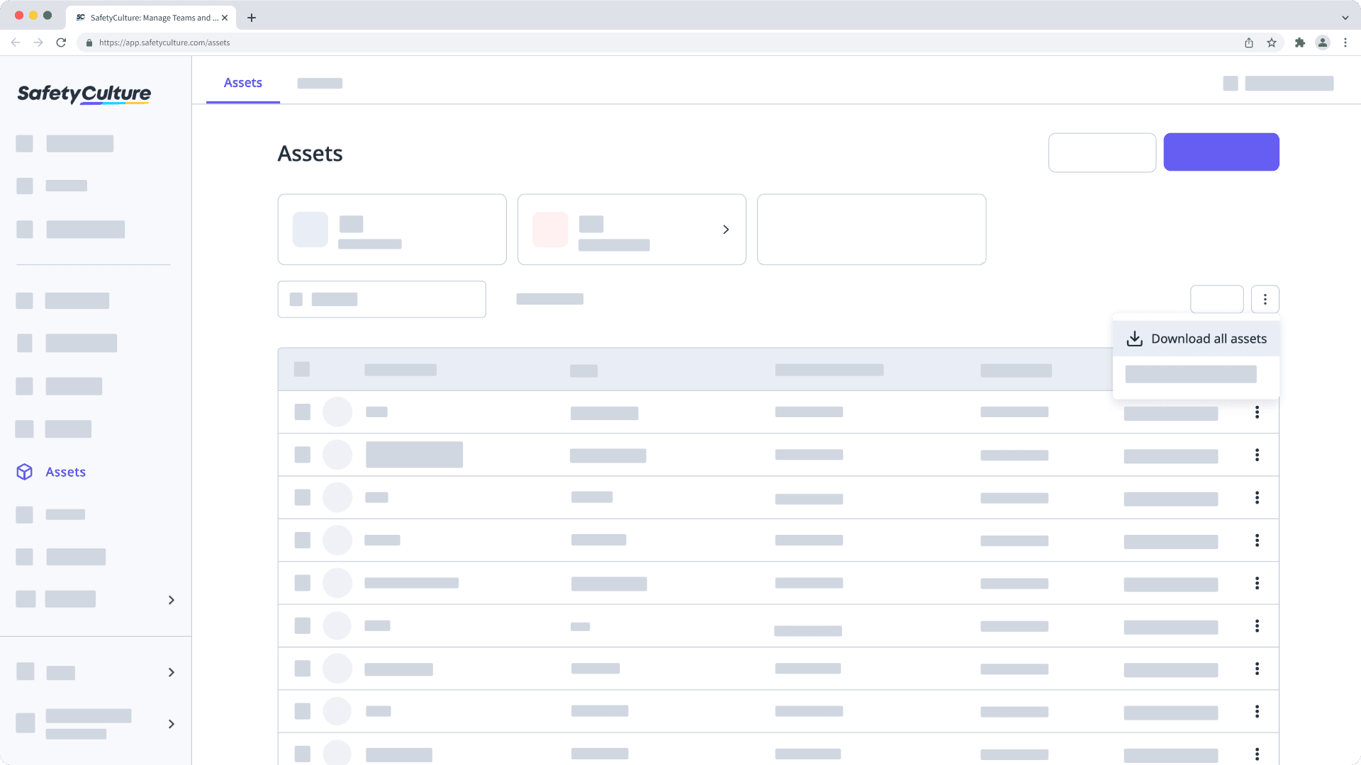 Download all assets as CSV via the web app.