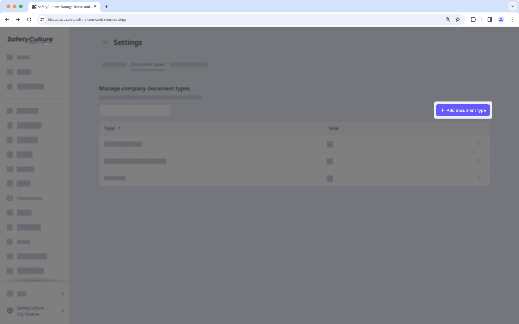 Cree un tipo de documento a través de la aplicación web.