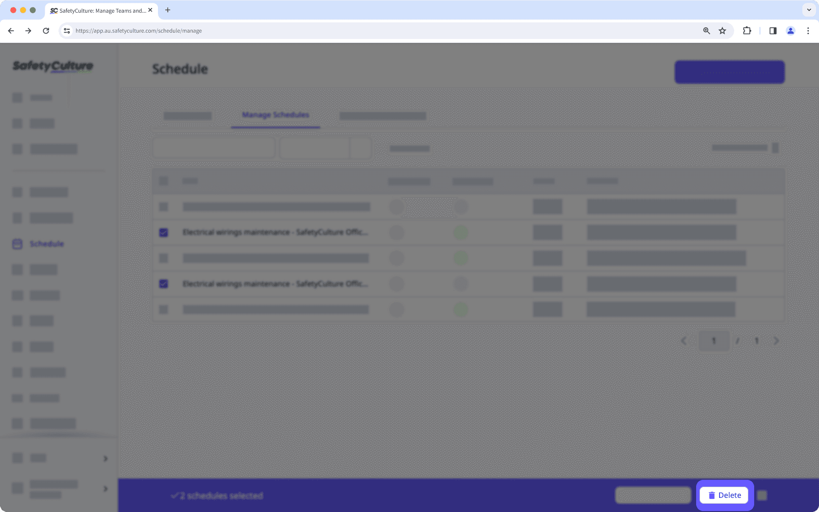 Elimine programas en masa a través de la aplicación web.