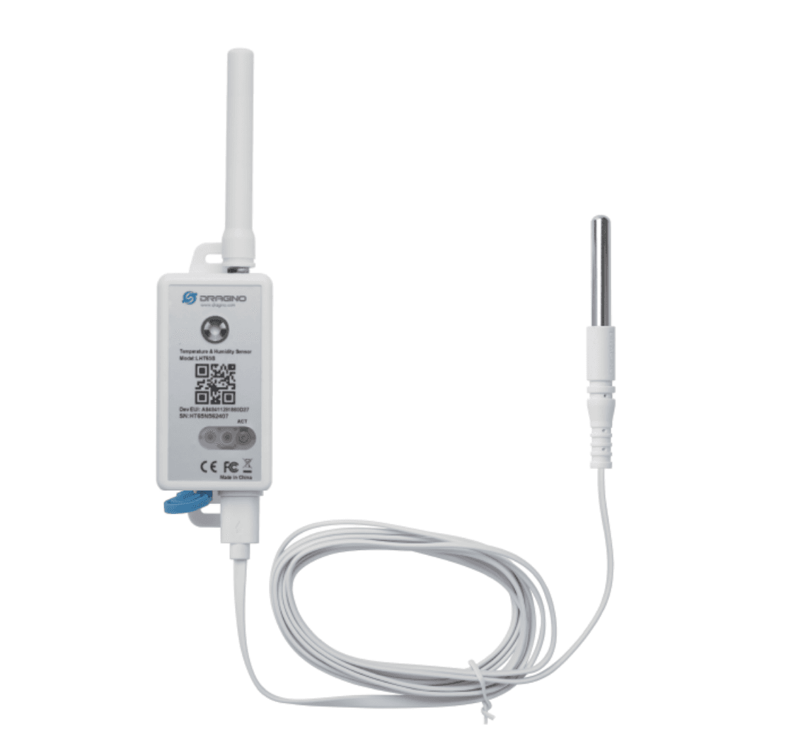 El sensor estándar de temperatura & humedad LHT65N de Dragino.
