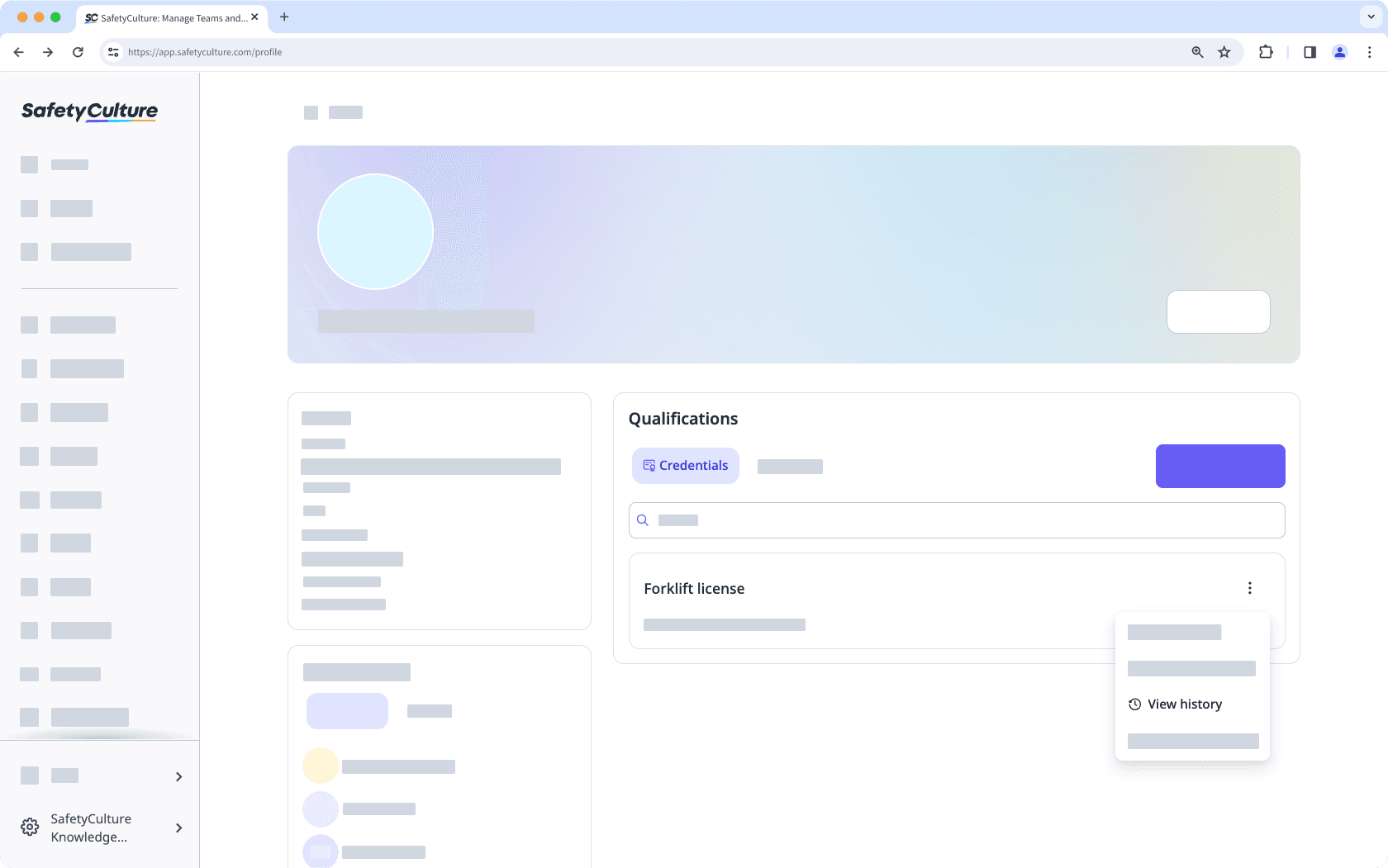 Eine Qualifikationshistorie in der Web-App auzeigen.