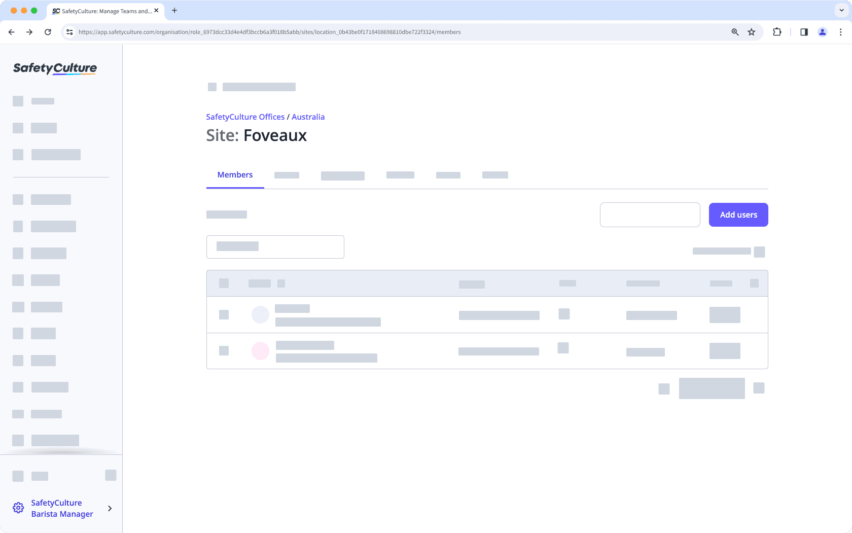 Add users from a site or level profiles via the web app.