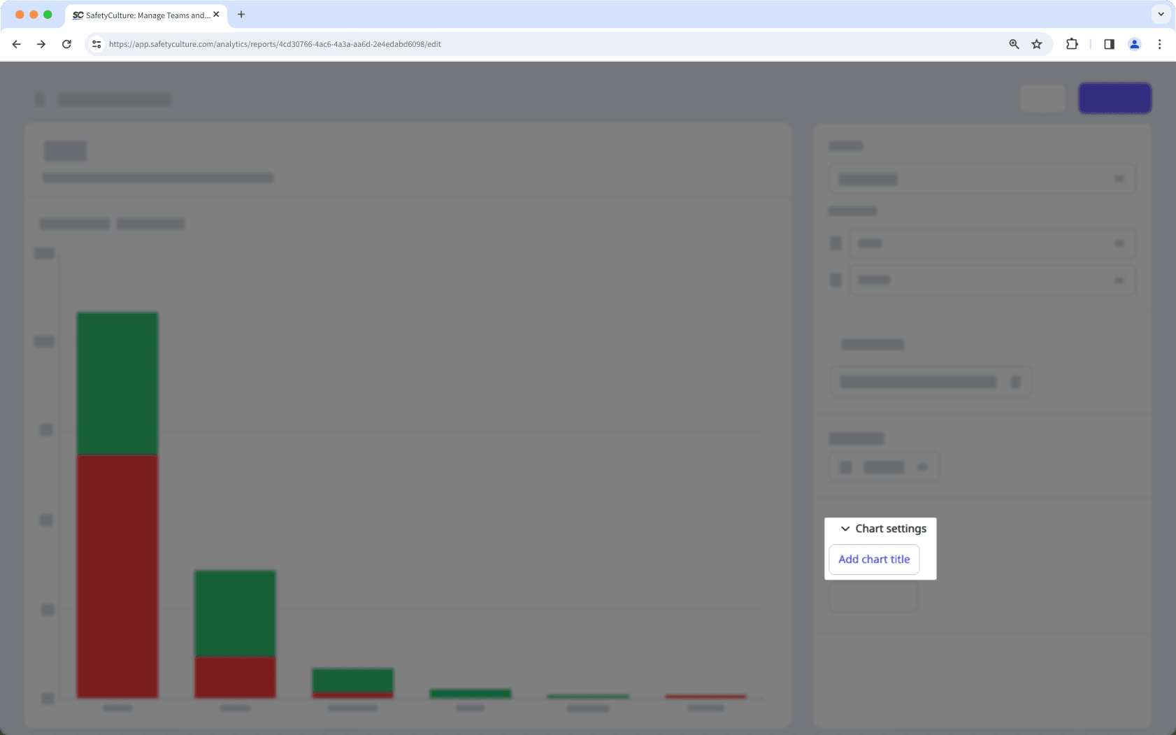Mithilfe der Web-App einen Titel zu einem Diagramm in Analysen hinzufügen.