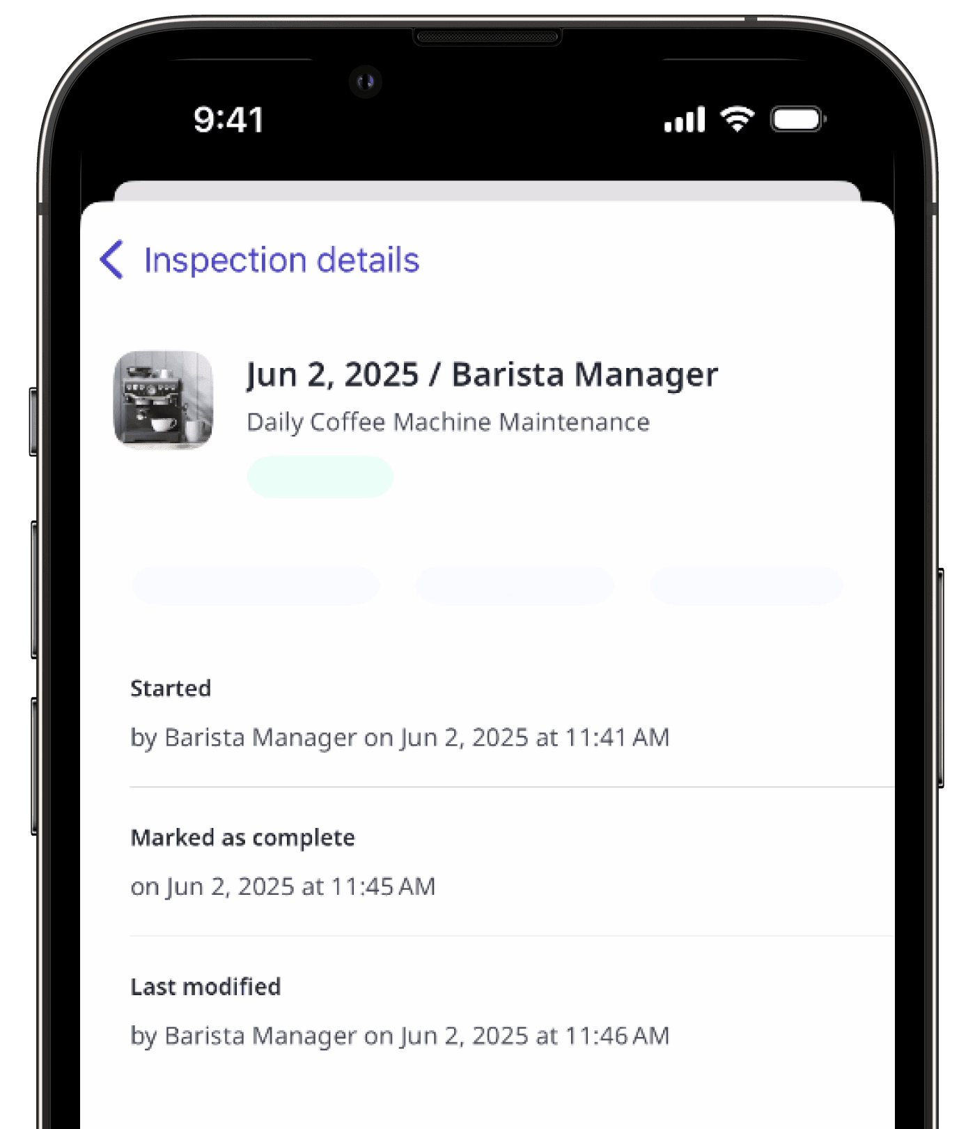 View inspection details via the mobile app.