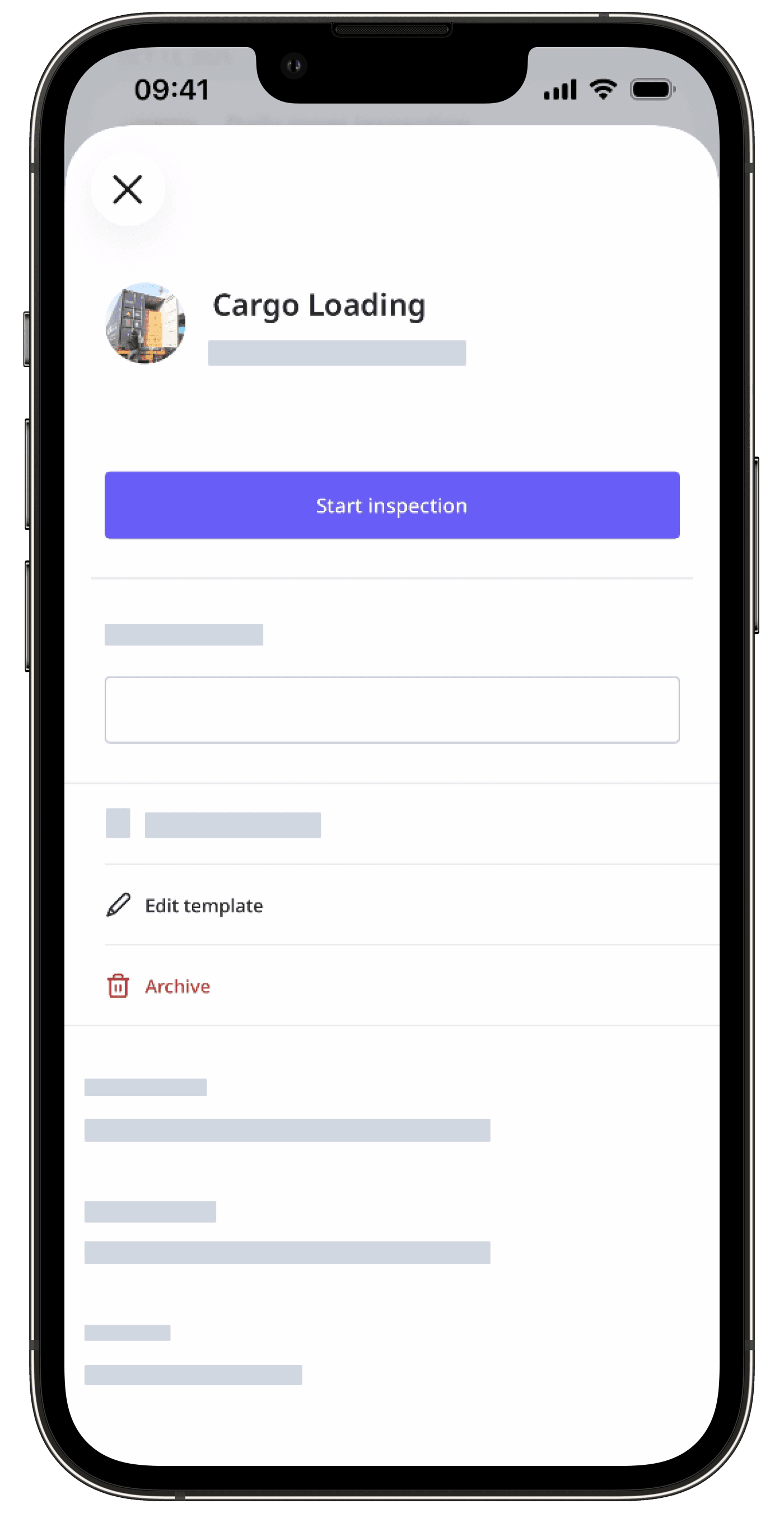 Check template access level via the mobile app (iOS).