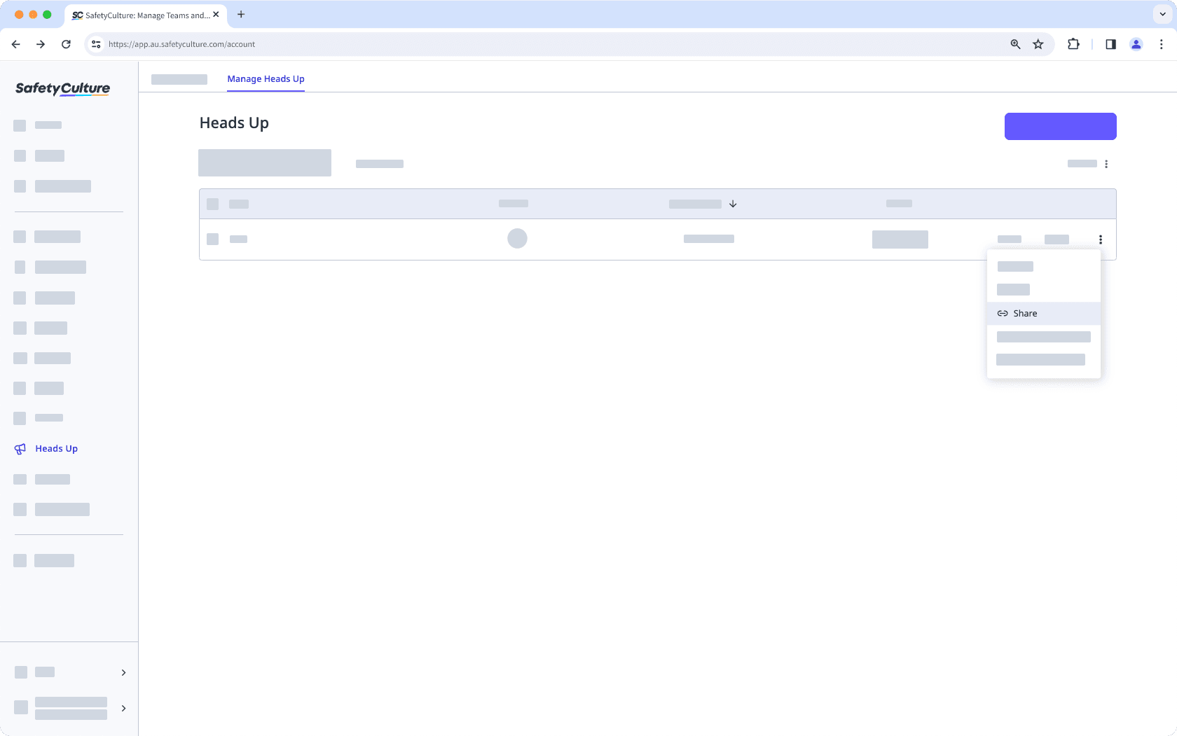 Partager une News existante depuis l'onglet « Gérer les News » à partir de l'application Web.