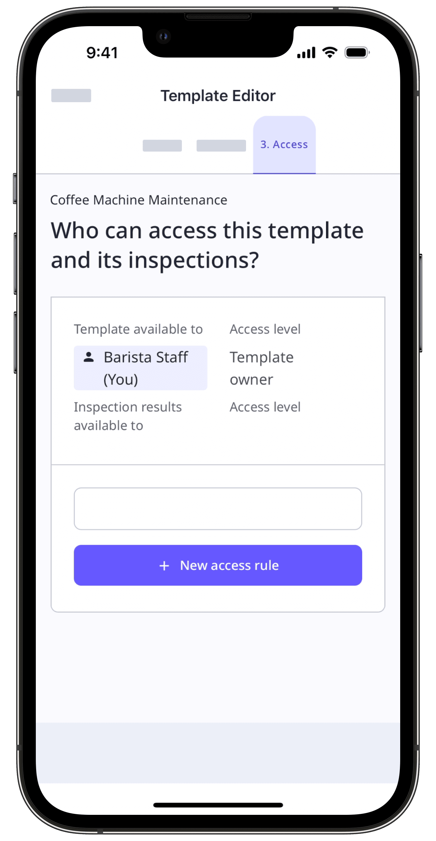 Create an access rule via the mobile app.