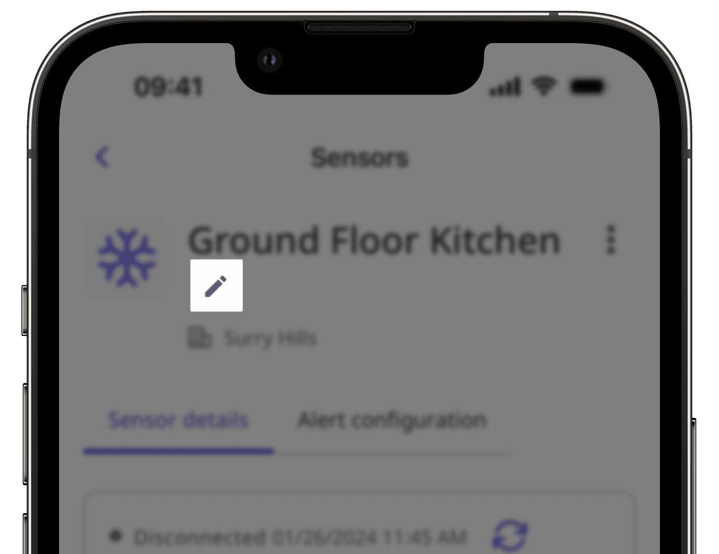 Change a sensor's category, location, and timezone via the mobile app.