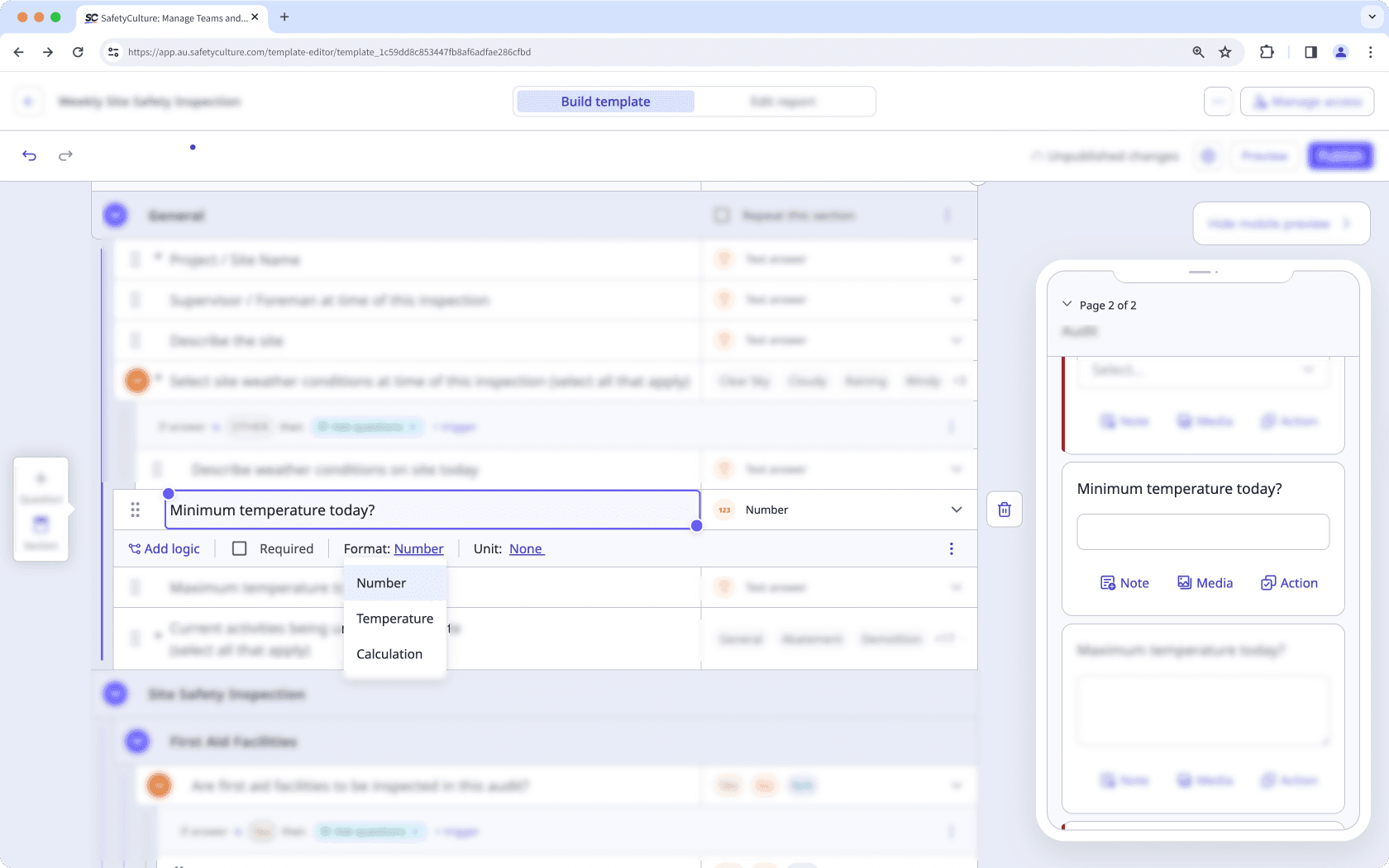 Añadir una pregunta numérica a través de la aplicación web.