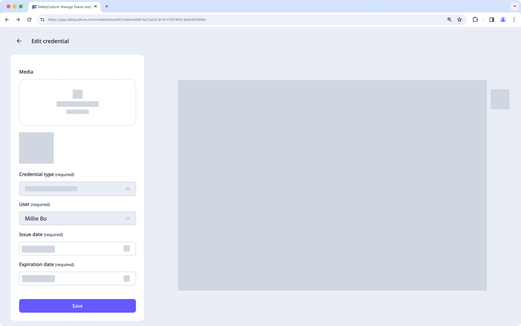 Edite las credenciales de un usuario a través de la aplicación web.