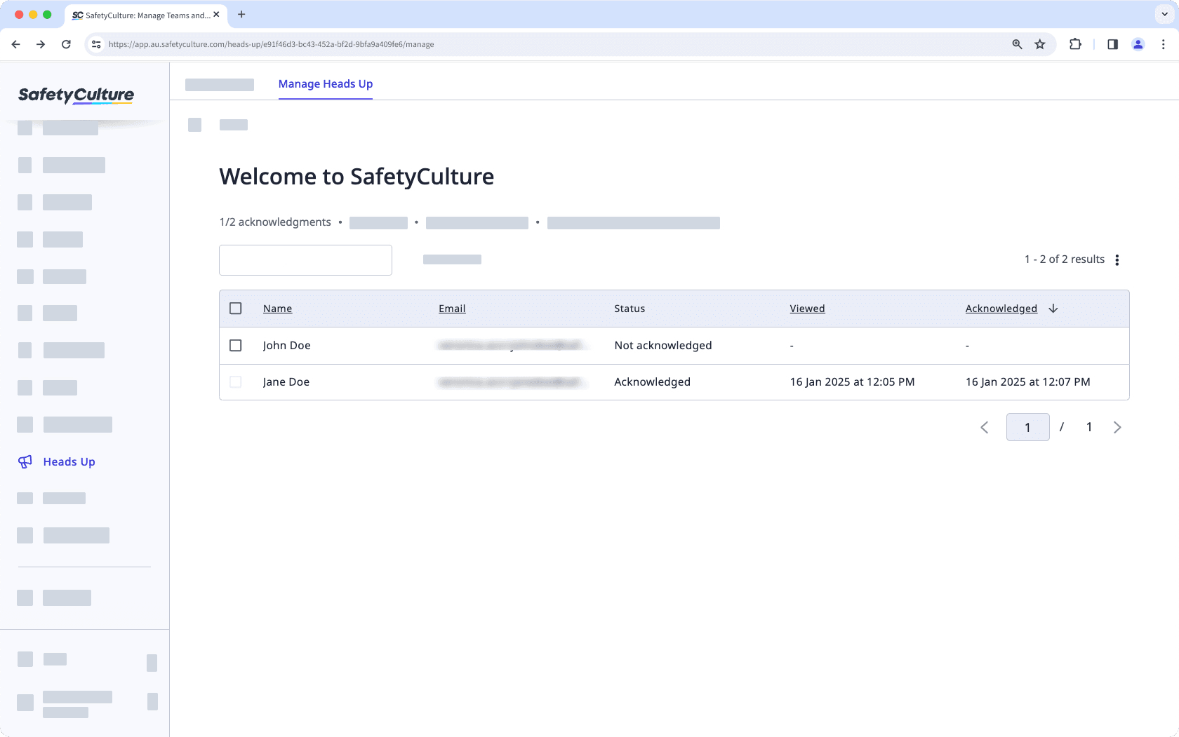 Afficher les confirmations d'une News à partir de l'application Web.