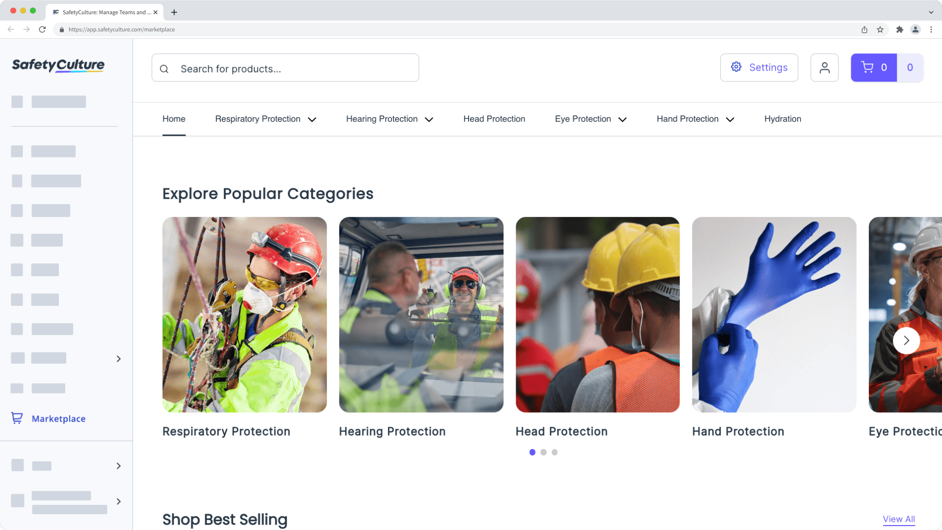 The home page of the SafetyCulture Marketplace.