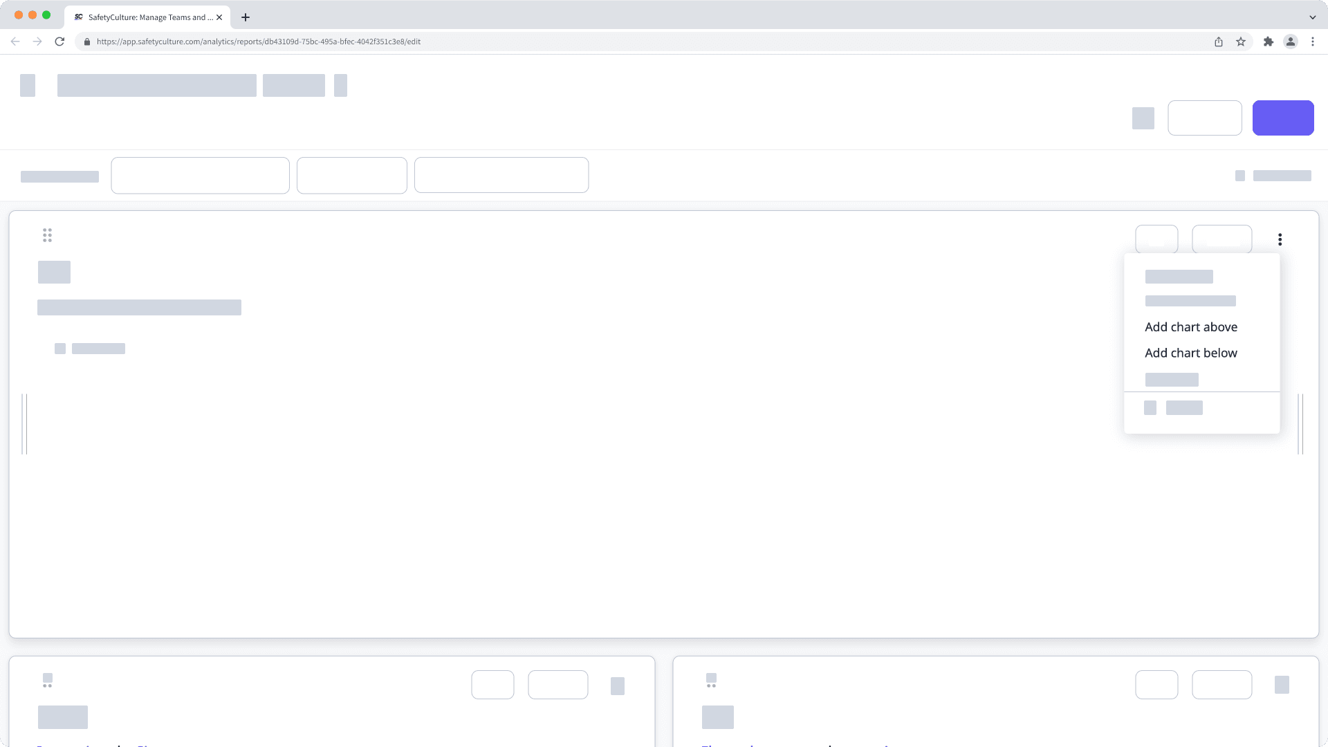 Mithilfe der Web-App ein Diagramm über oder unter einem bestehenden Diagramm in einem Analysen-Bericht hinzufügen.