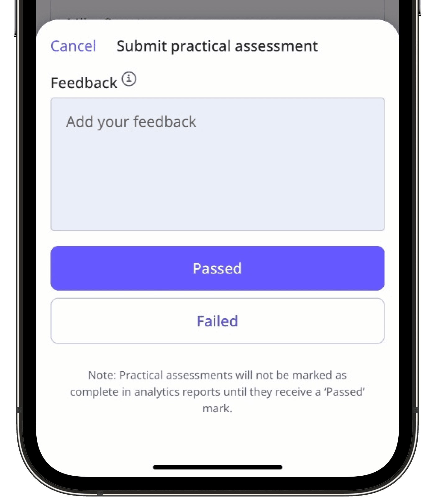 Realizar una evaluación práctica a través de la aplicación móvil.