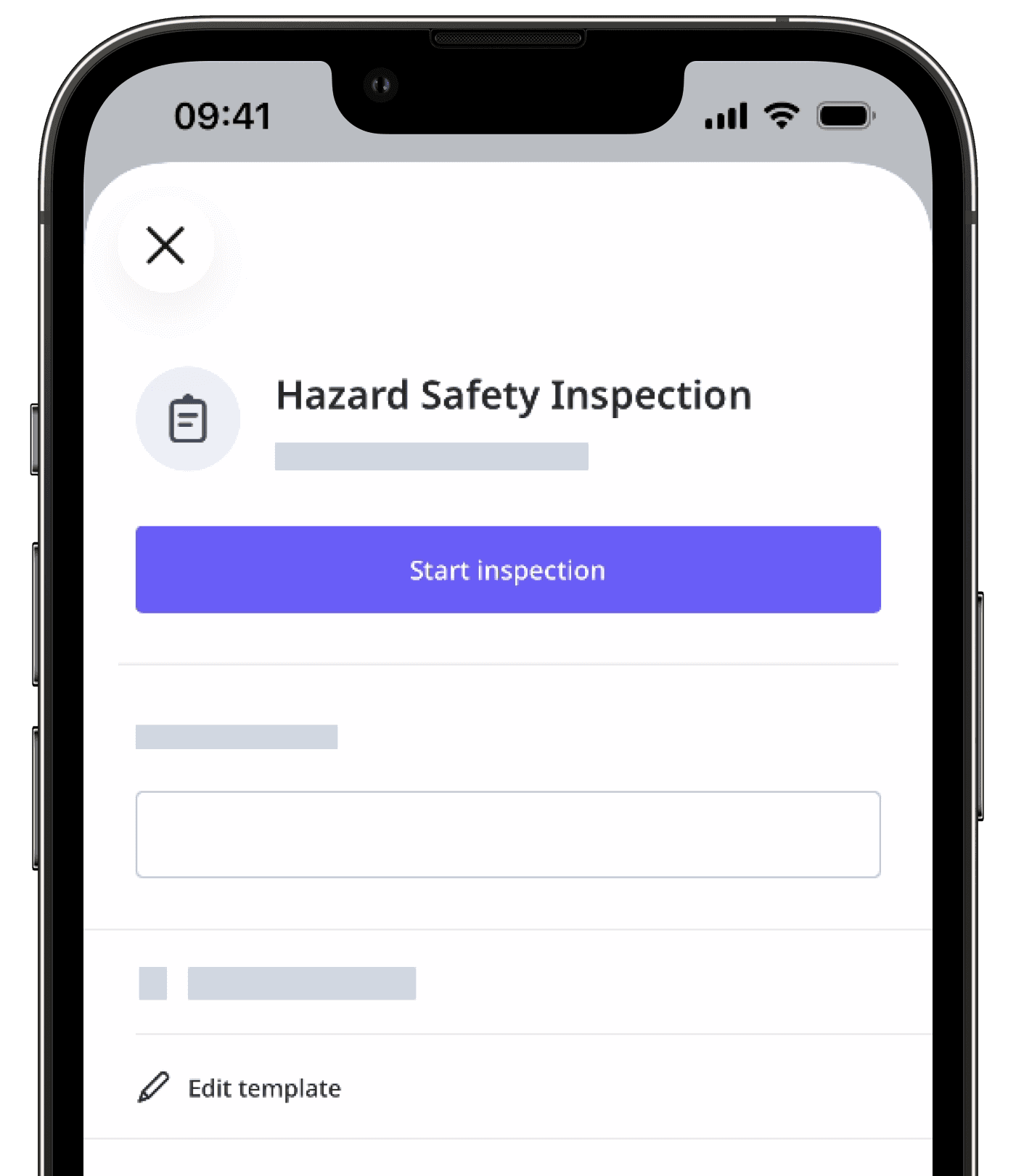 Check template access level via the mobile app (iOS).