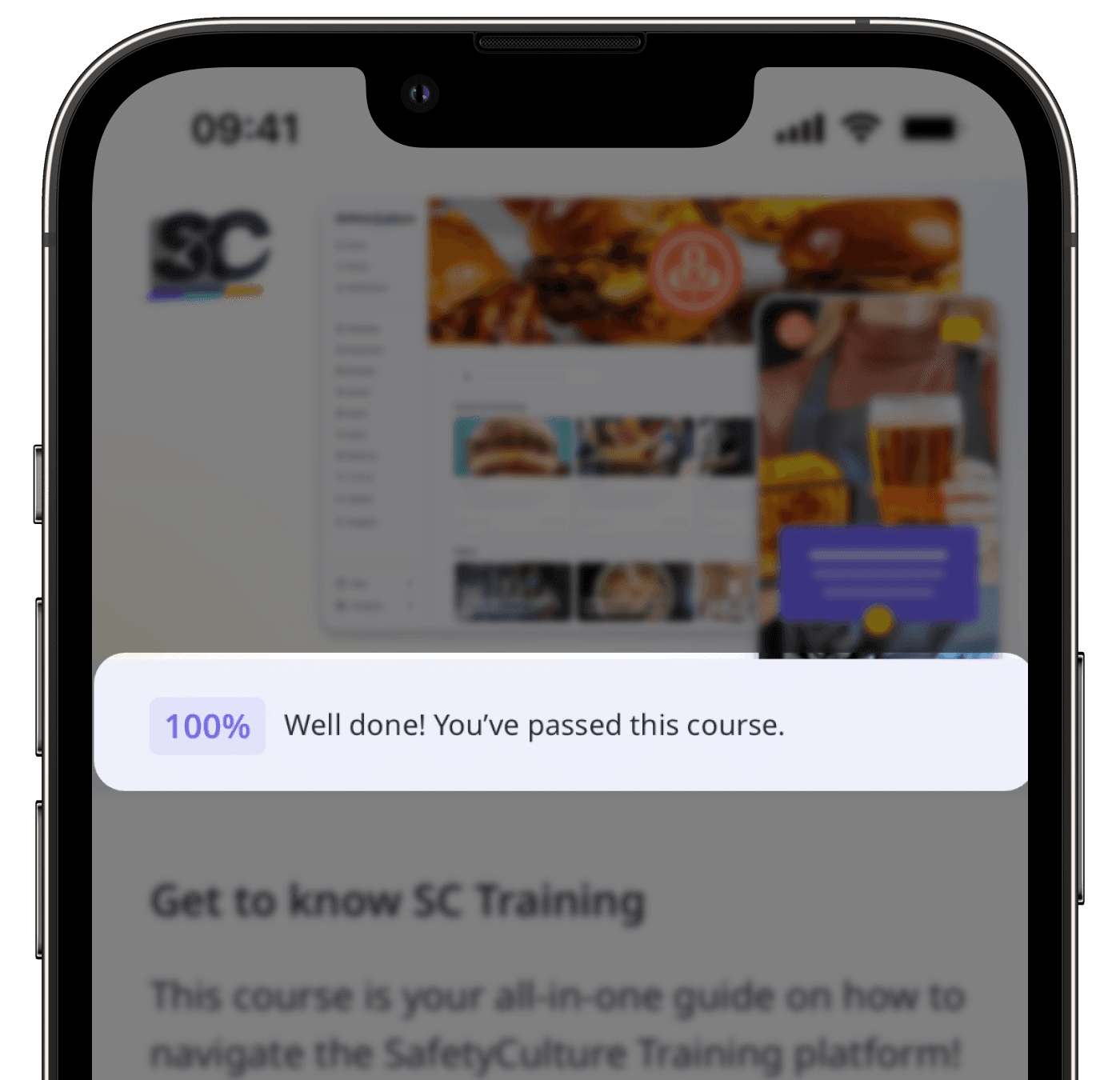 A sample course showing a progress bar on the mobile app