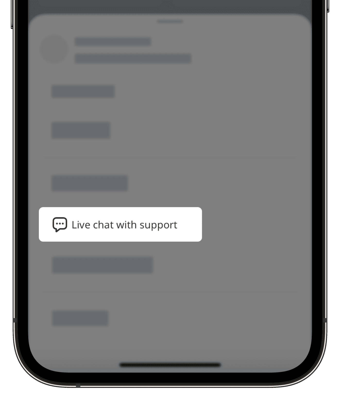 Chat en directo con el soporte técnico a través de la aplicación móvil