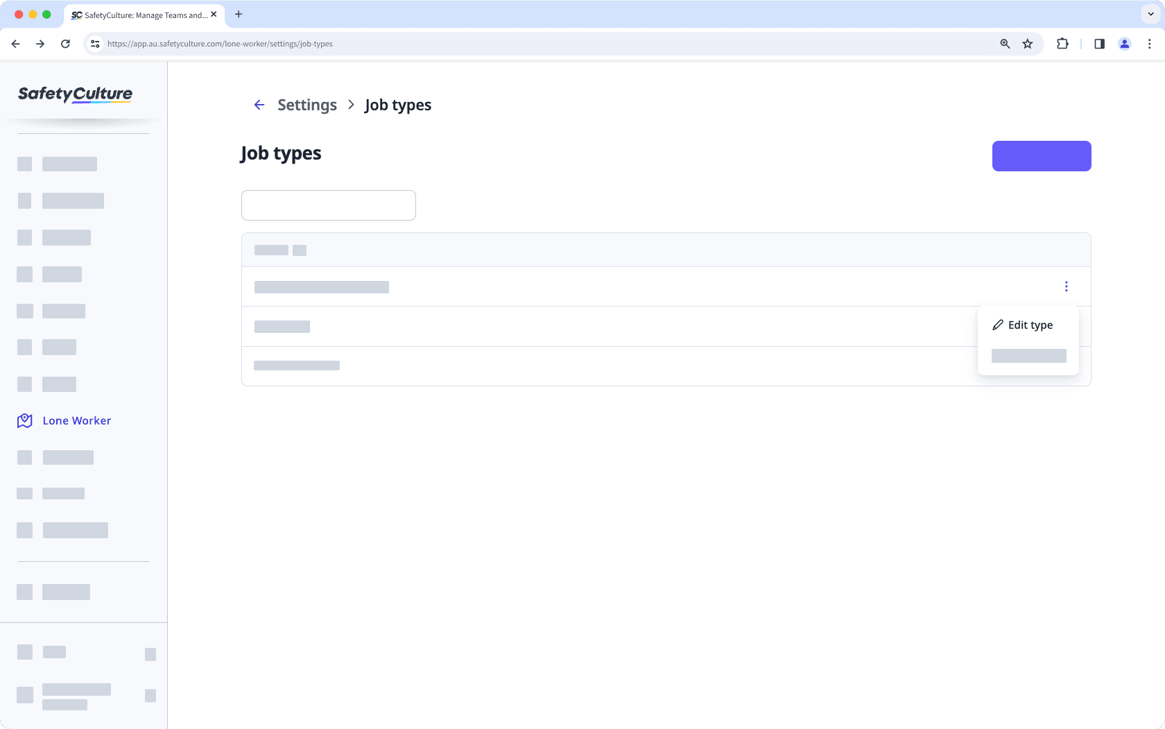 Modifier un type de travail dans Travailleur isolé à partir de l'application Web.