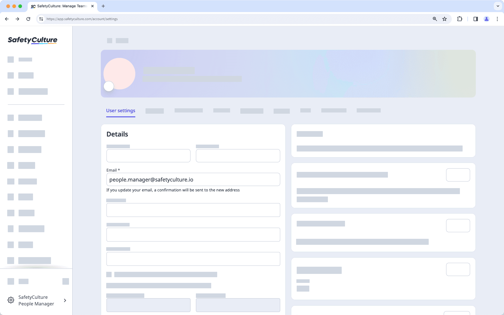 Modifiez l'email de votre compte SafetyCulture depuis l'application Web.