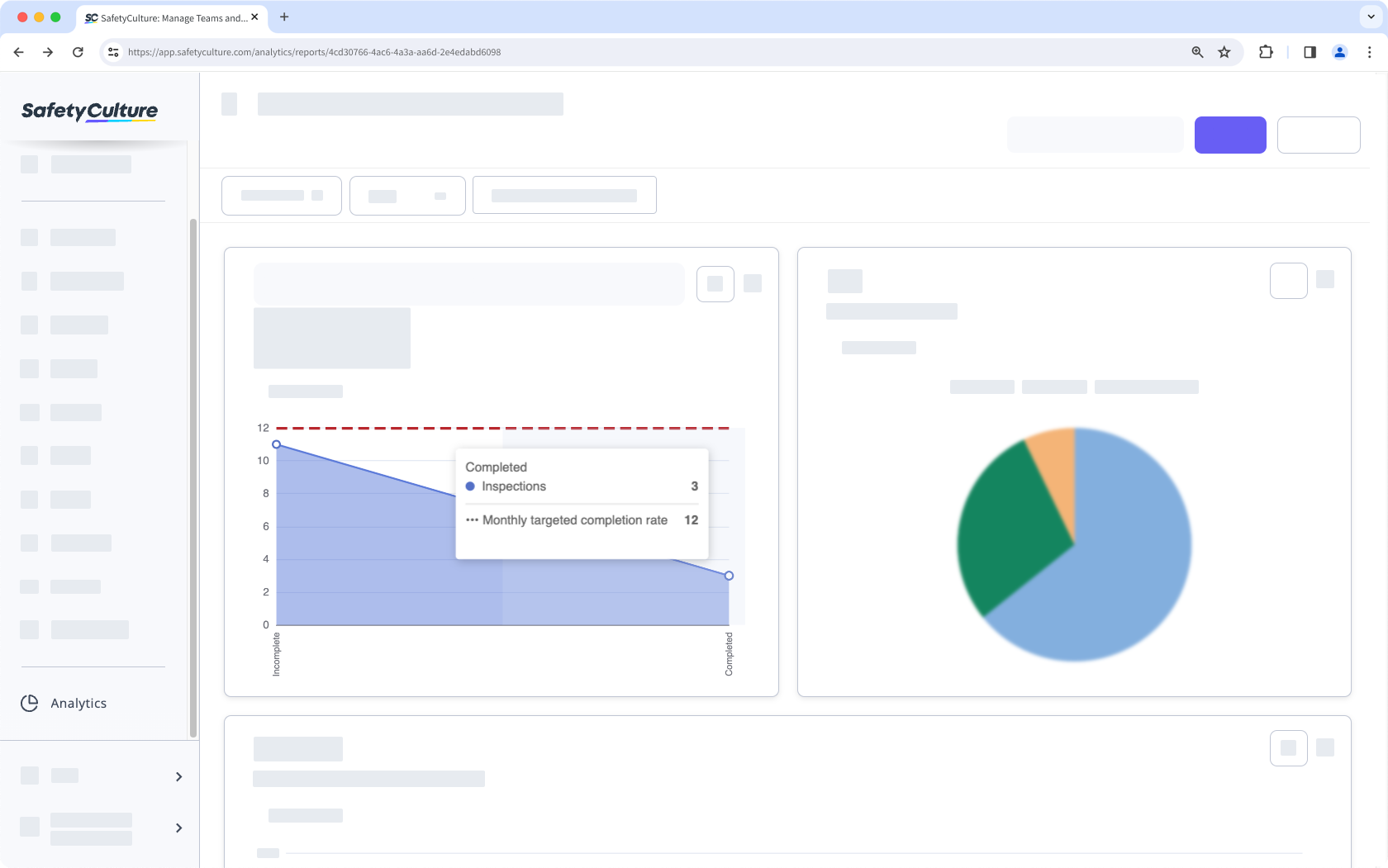 Set and monitor your organization's goals by adding in a KPI for your Analytics chart via the SafetyCulture web app.