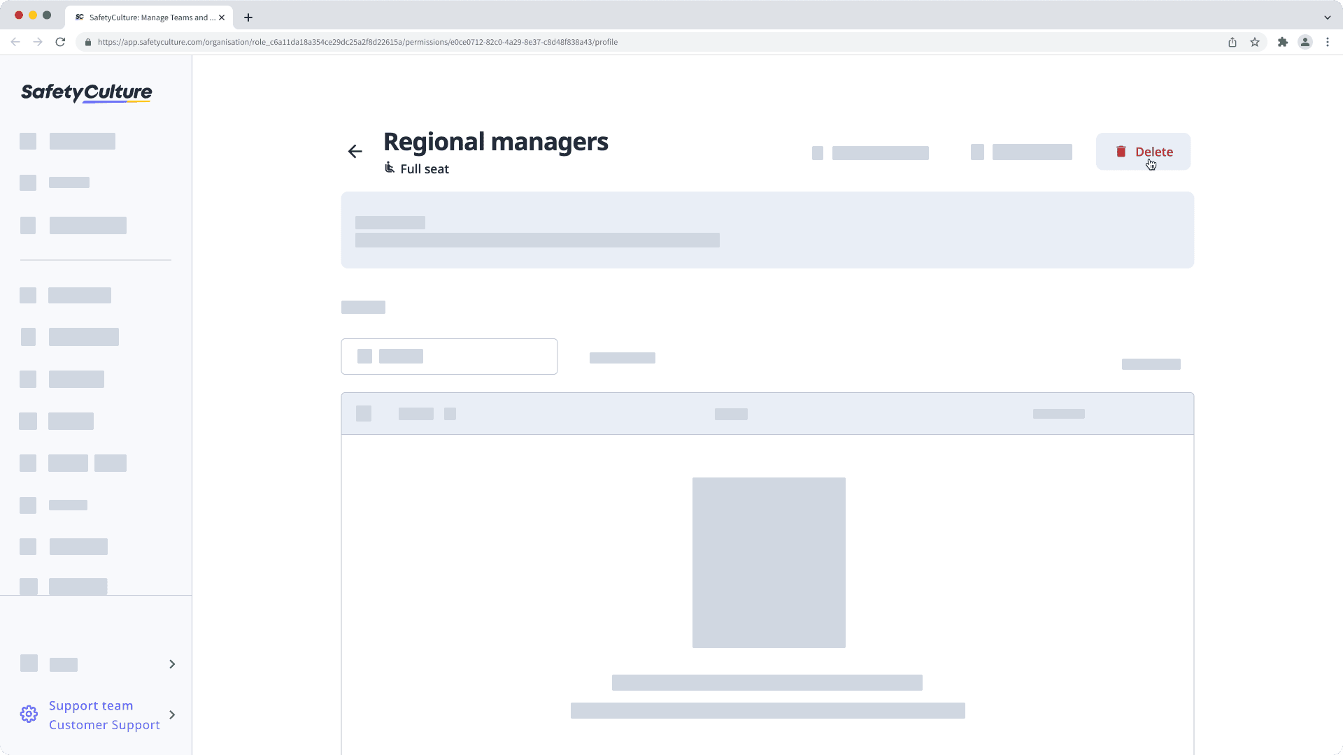 Delete a permission set via the web app.