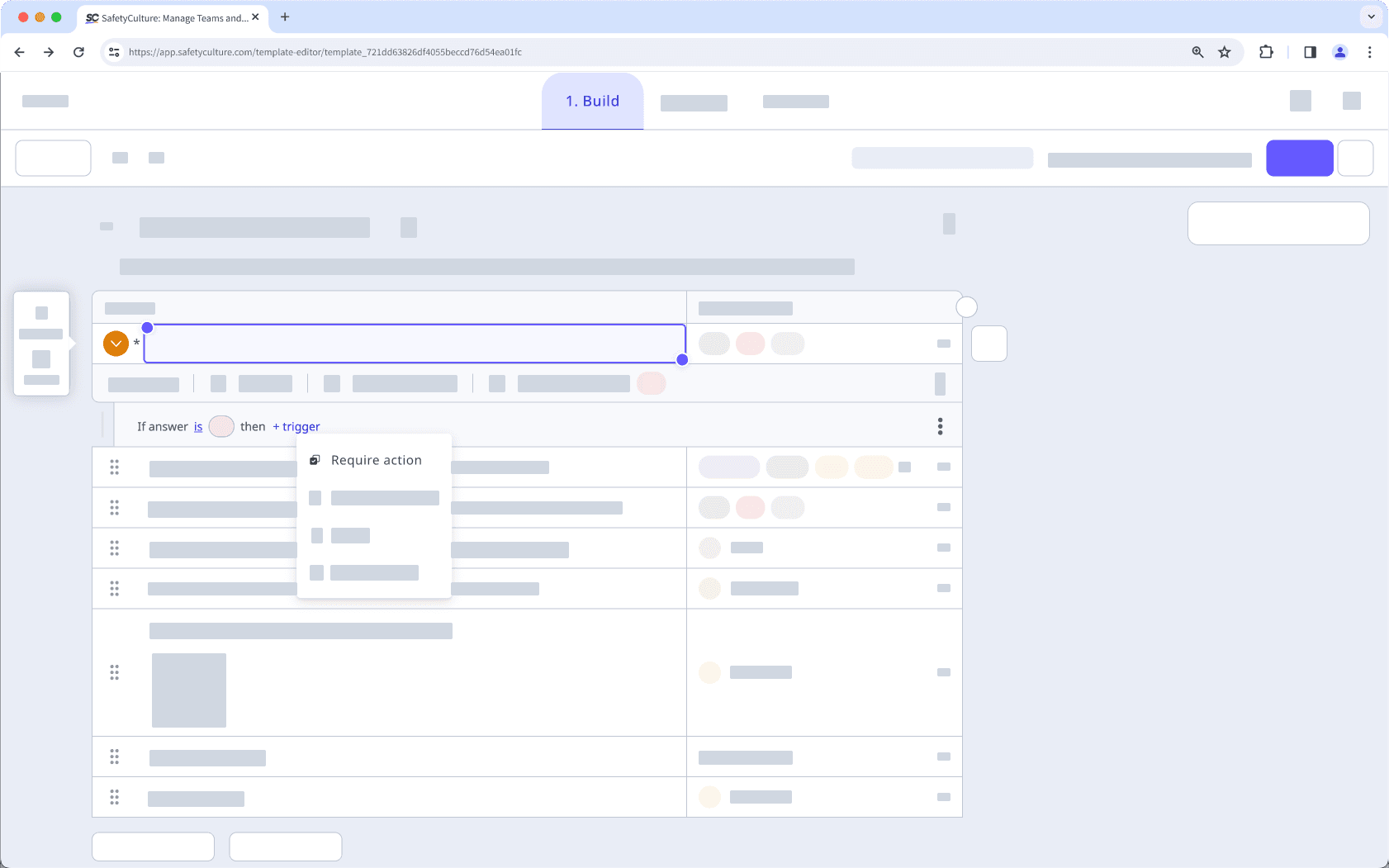 Rendre des actions obligatoires pour une question à partir de l'application Web.