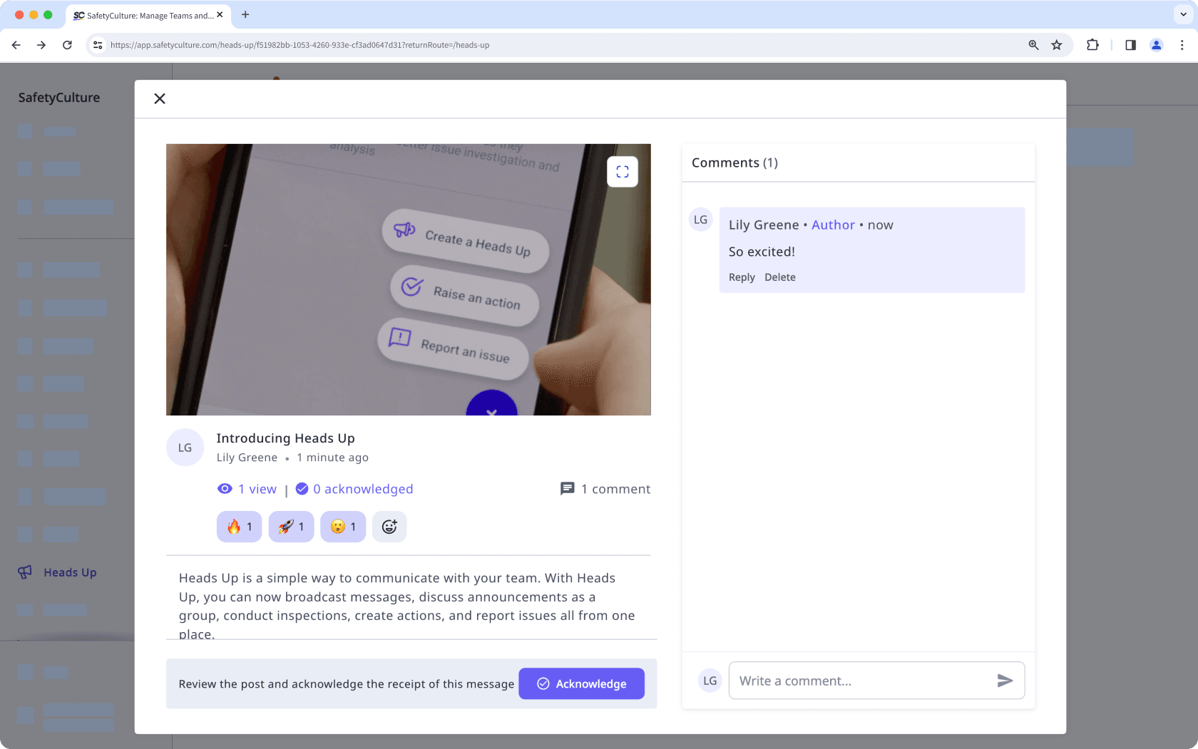 Confirmar un Aviso a través de la aplicación web.