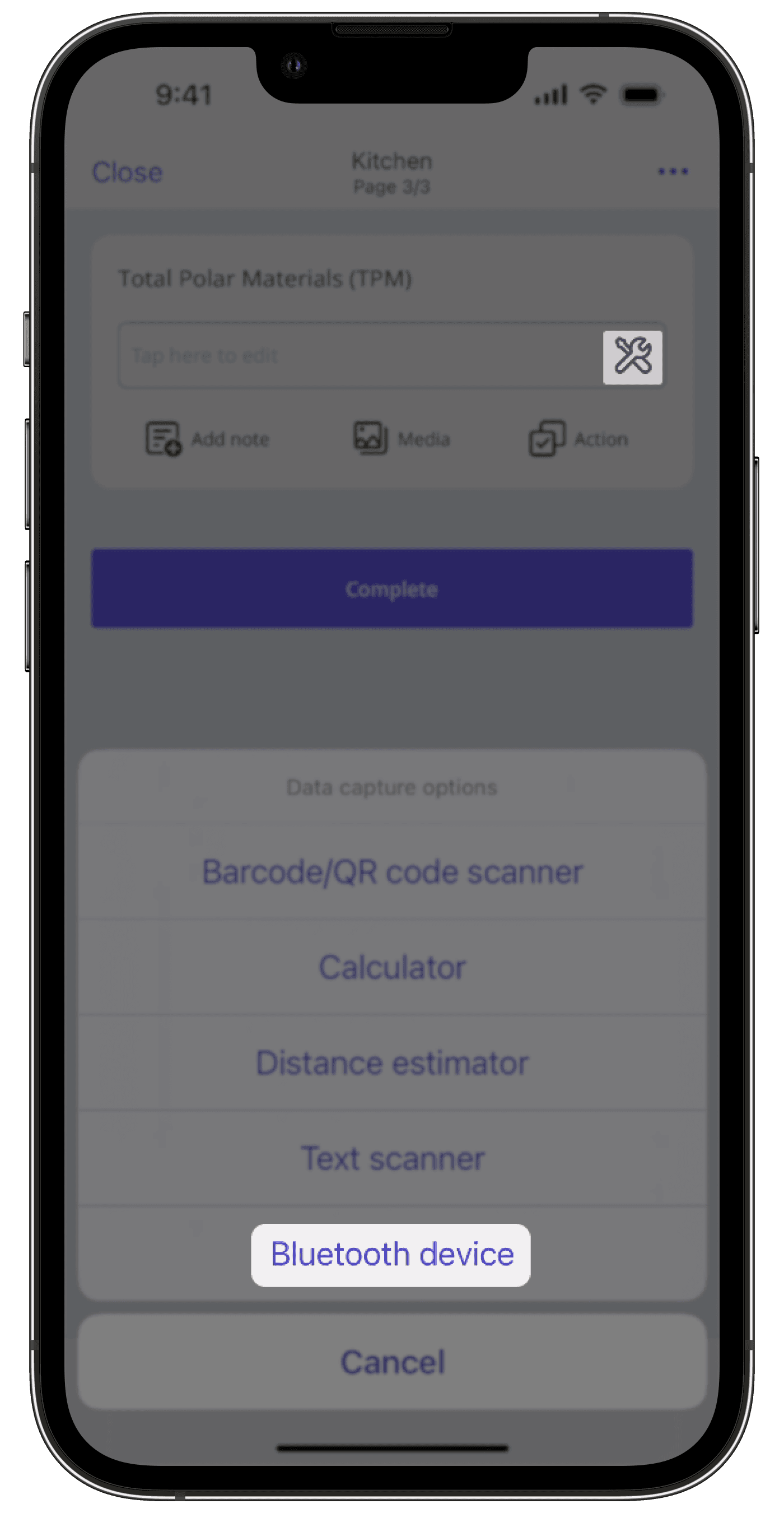 Capturar una lectura con un dispositivo Bluetooth compatible a través de la aplicación móvil.