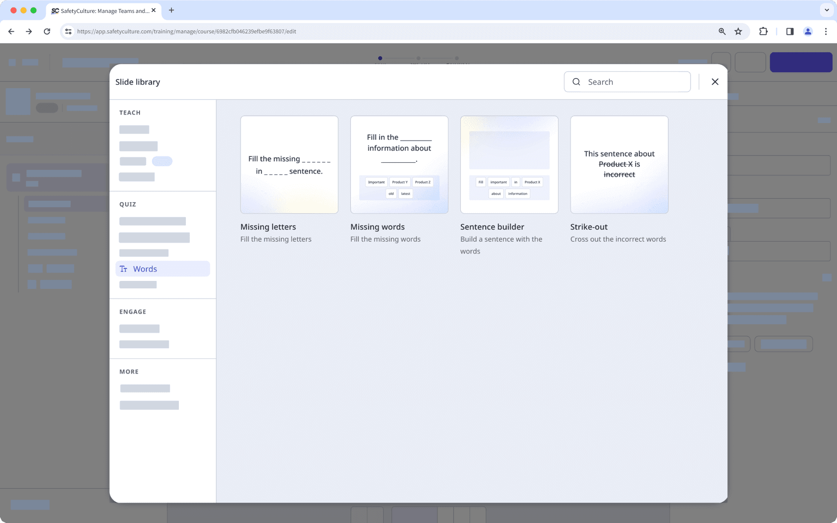 La bibliothèque de diapositives affichant les diapositives Word.