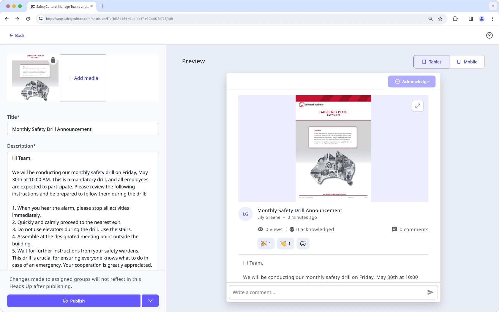 Crear un Aviso a través de la aplicación web.