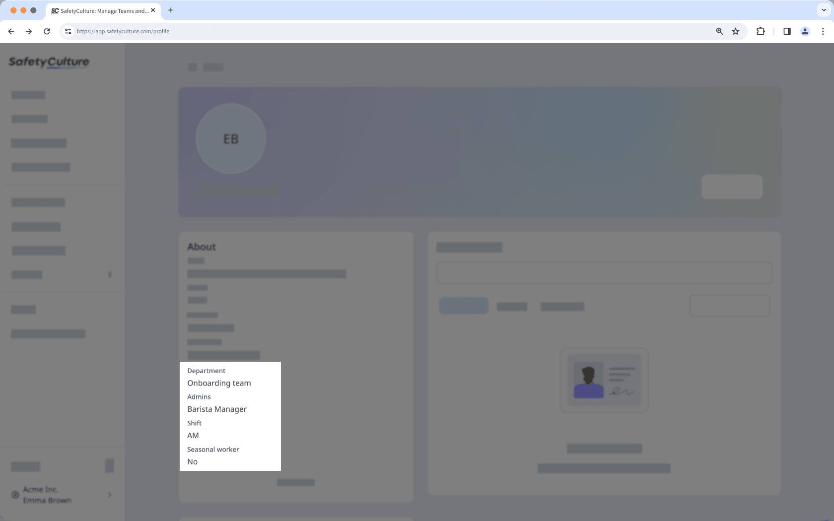 View your team's details through user fields in user profiles via the web app.
