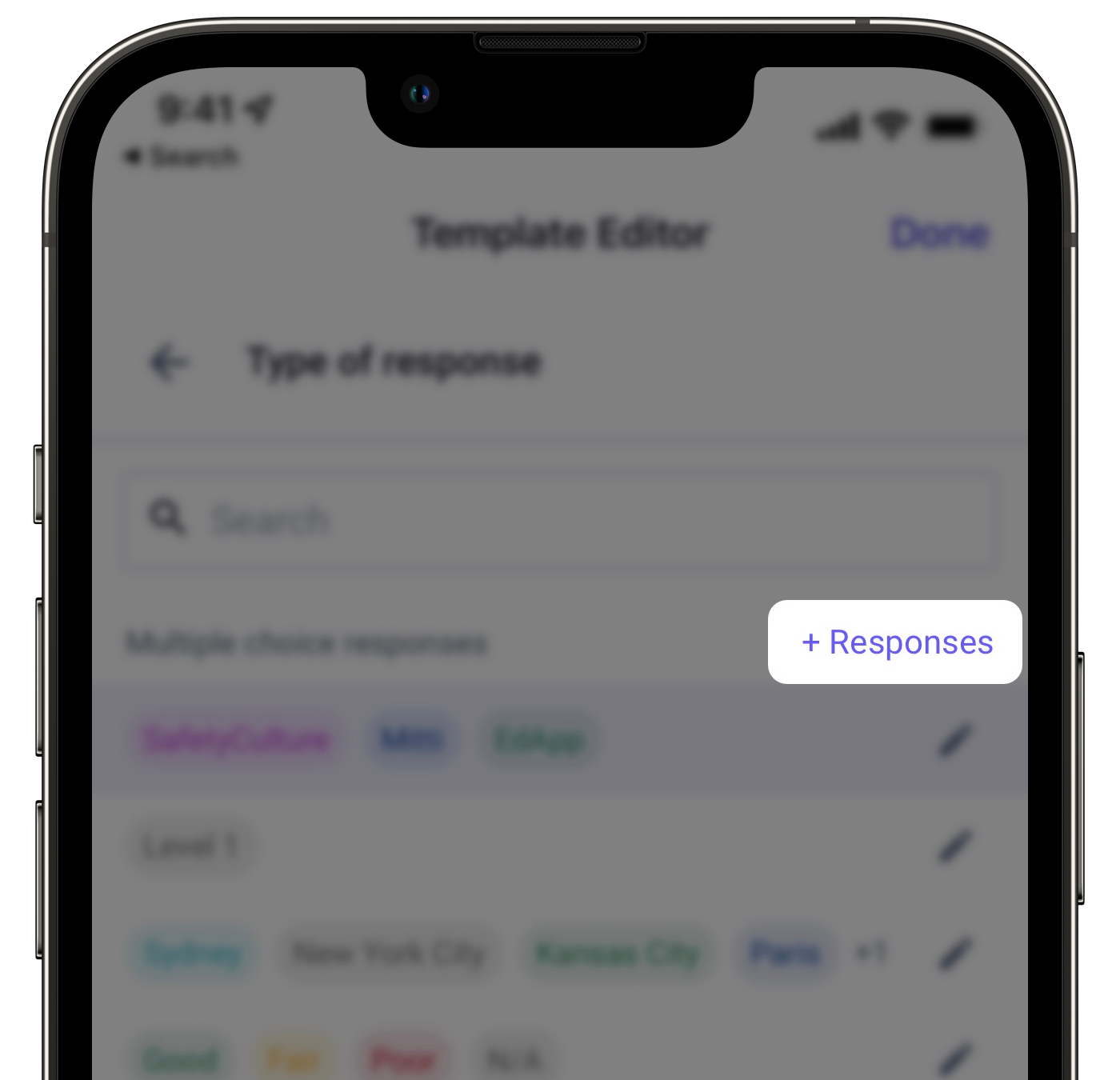 Create a custom response set via the mobile app.