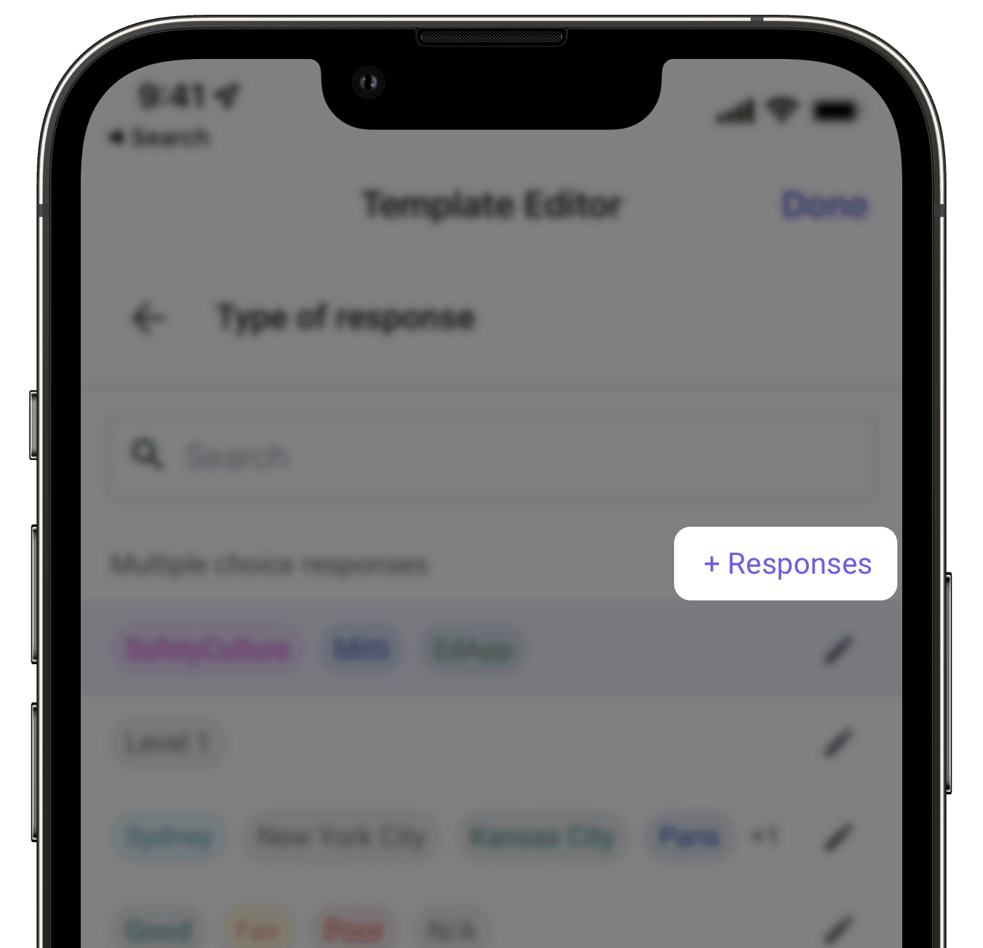 Create a custom response set via the mobile app.