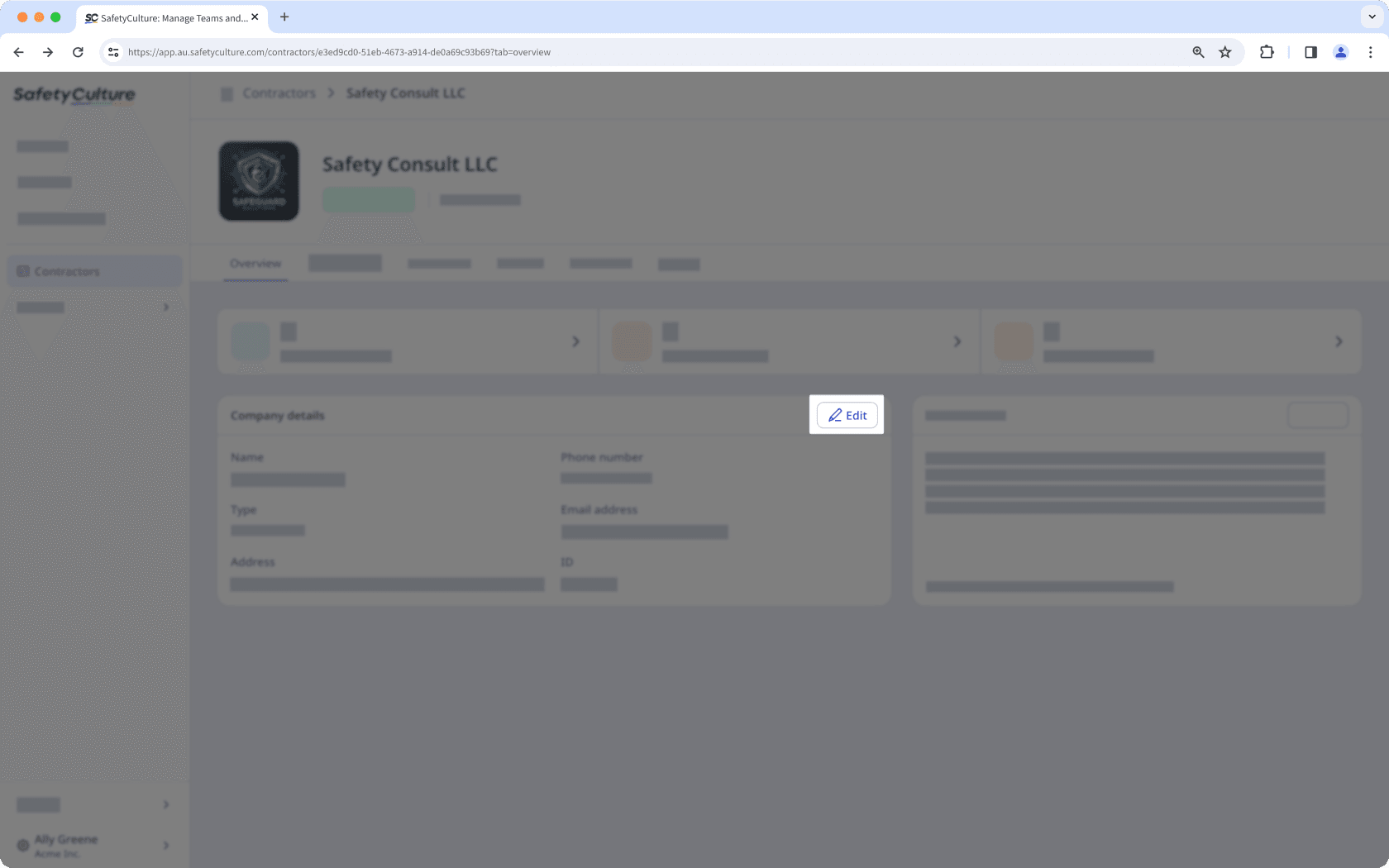 Editar un perfil de empresa a través de la aplicación web.
