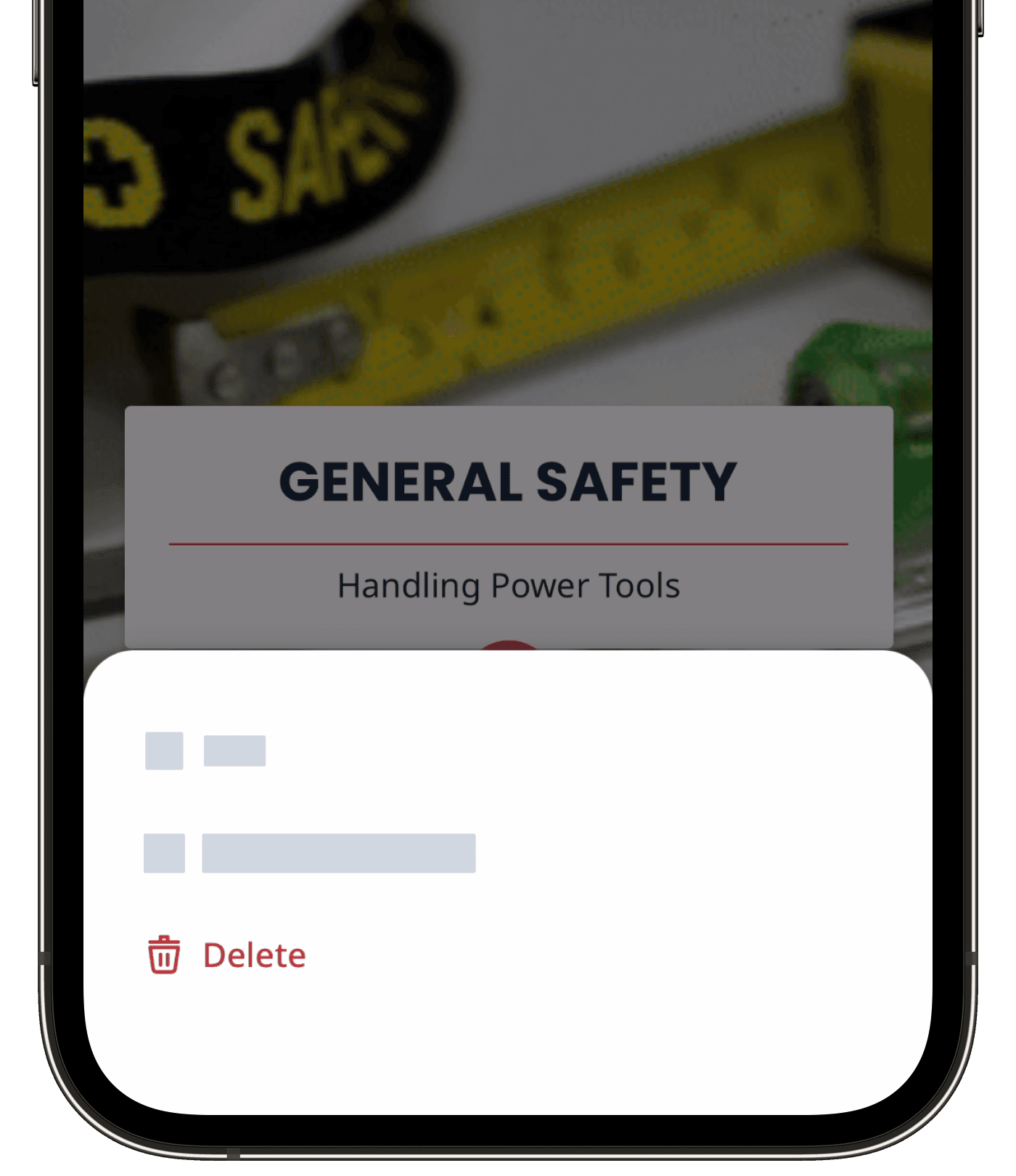 La vista previa del curso que muestra la opción para eliminar el curso.