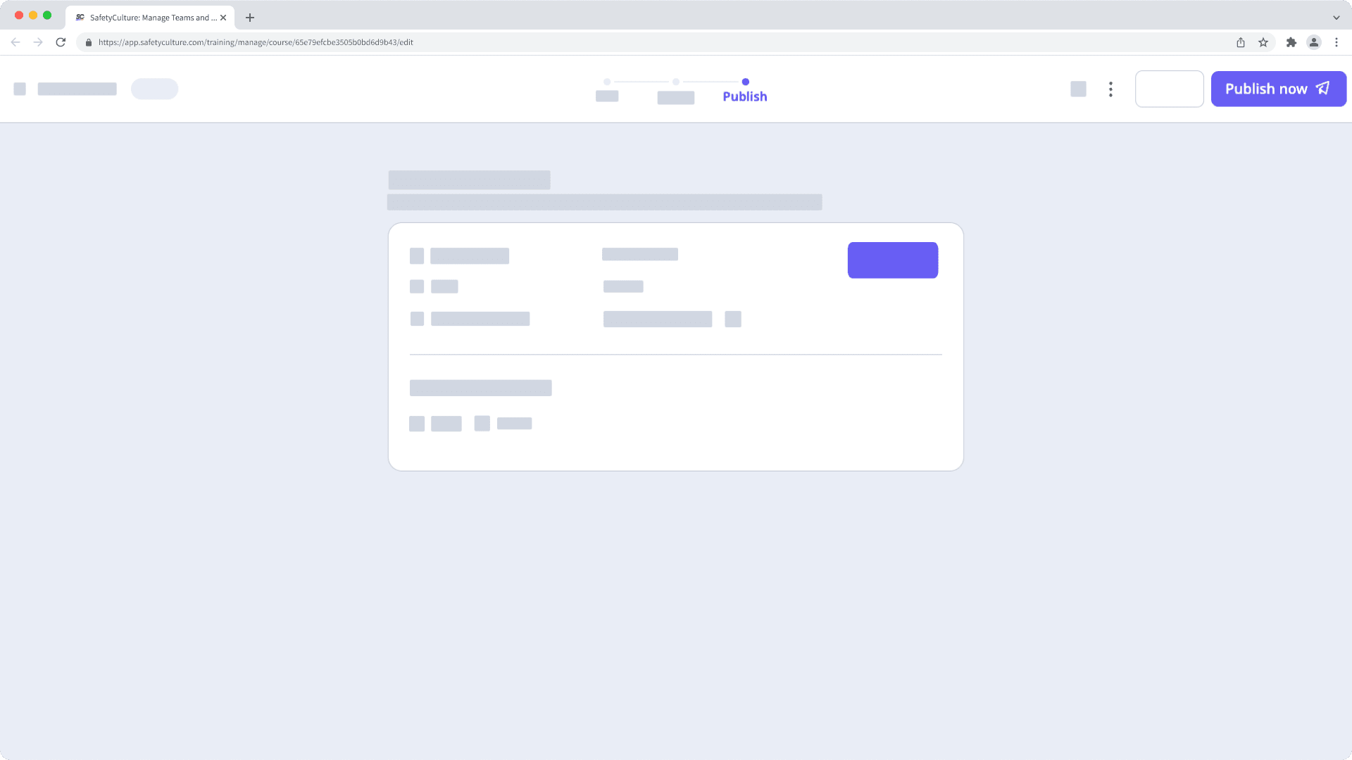 Publish a training course via the web app.